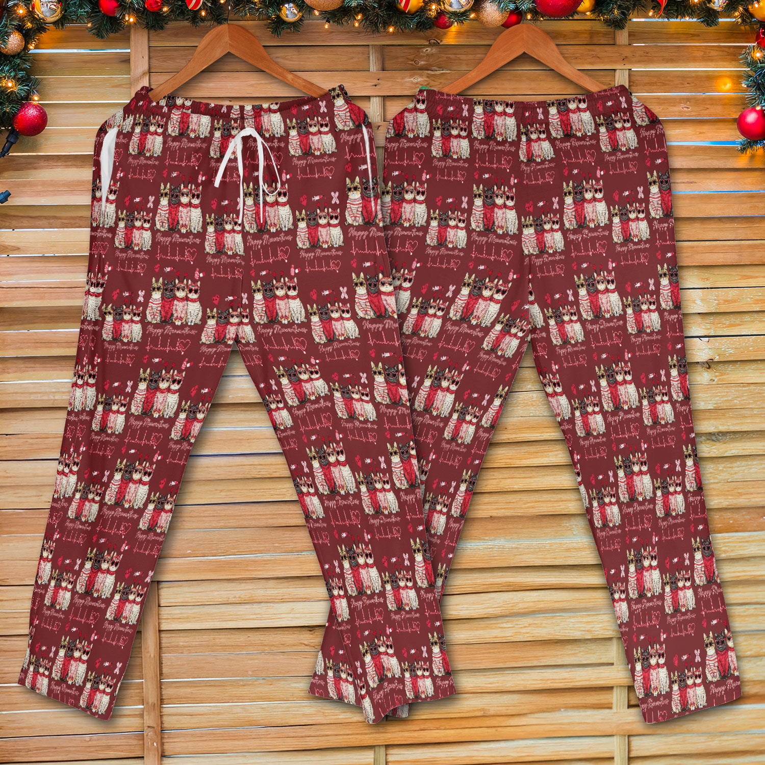 Happy Meowtines Cat Pattern Scrub Set, Valentine Cat Lover Nurse Scrub Shirt, Heartbeat Medical Pattern Nursing Uniform