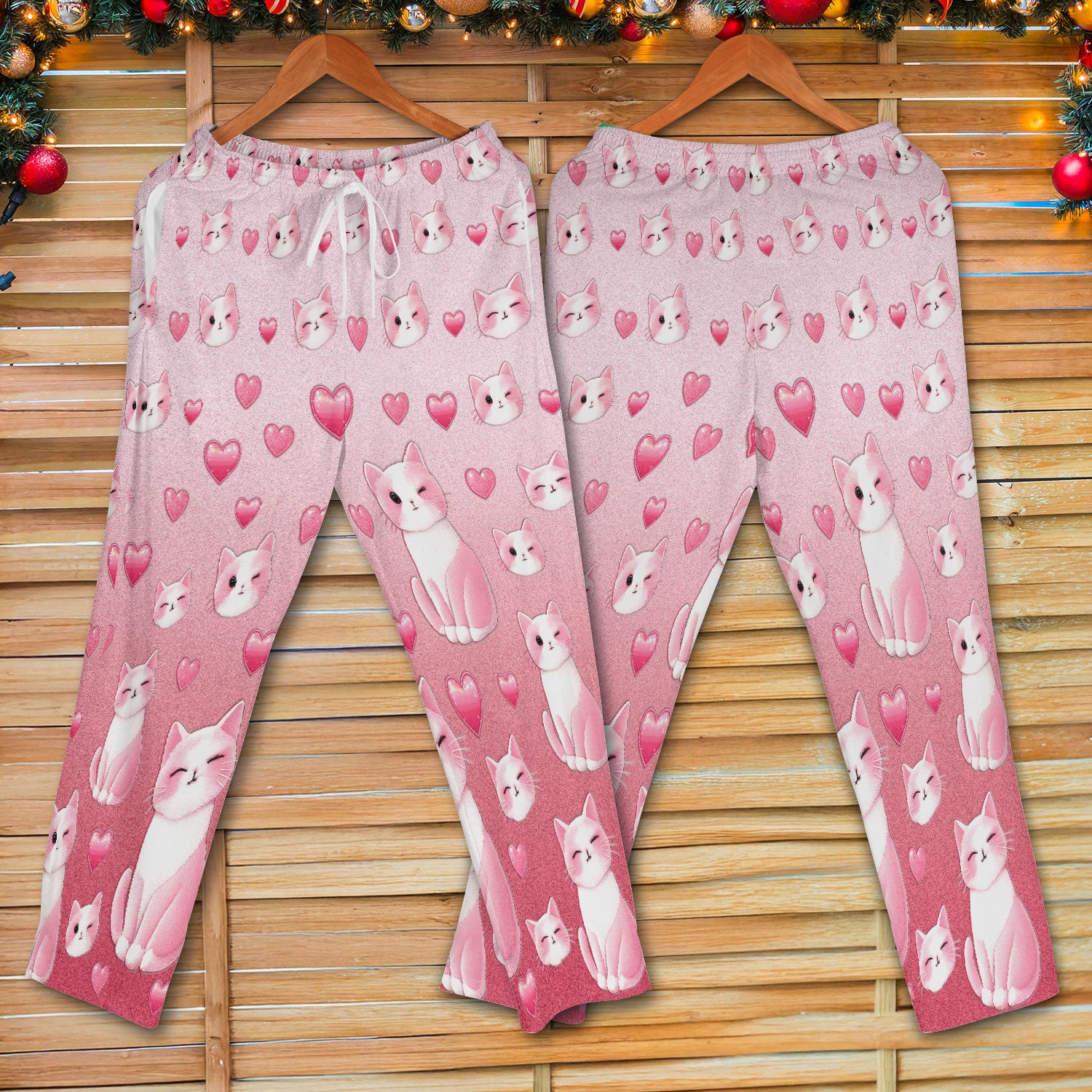 Valentine Cat Scrub Set, Cute Heart Pattern Nurse Shirt, Comfortable Scrubs For Nursing
