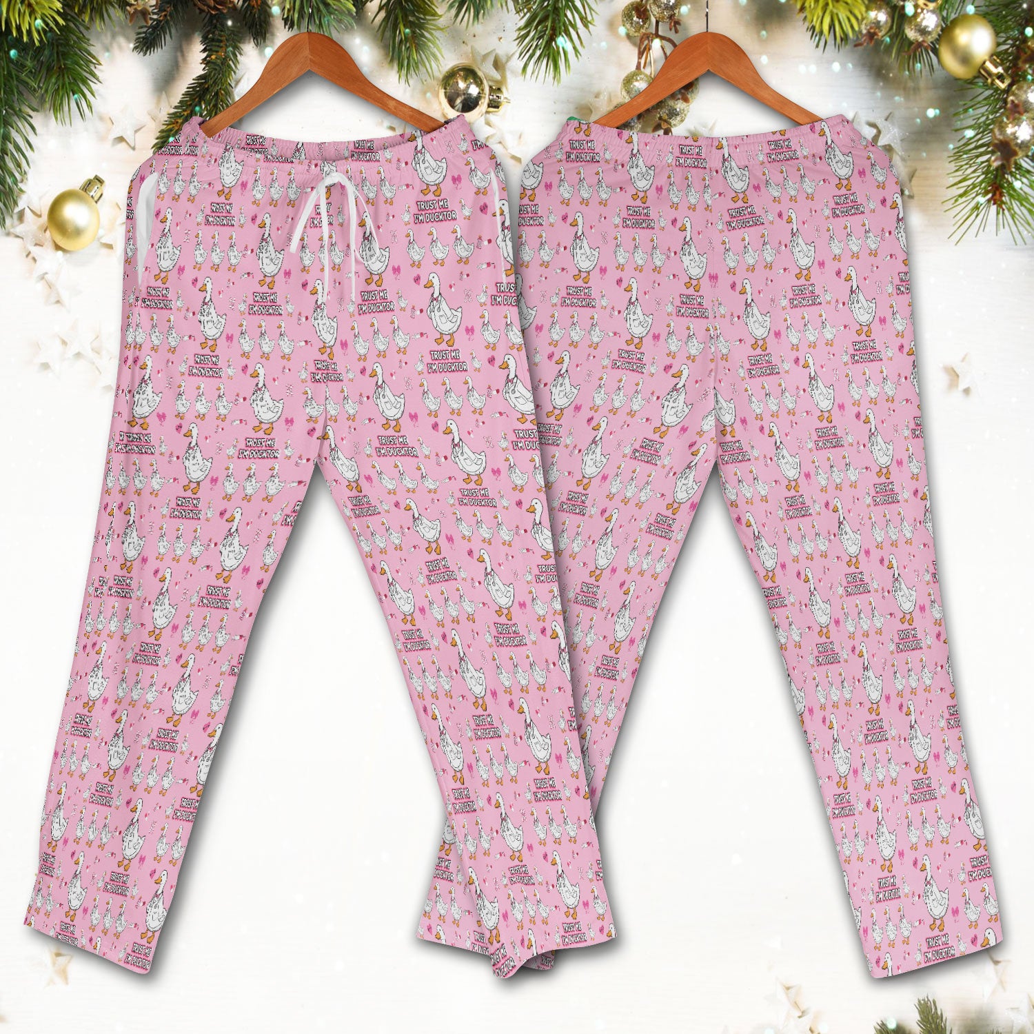 Trust Me I'm Ducktor Scrub Set, Funny Duck Pattern Scrub Shirt, Breathable Fabrics Nursing Uniform For Women