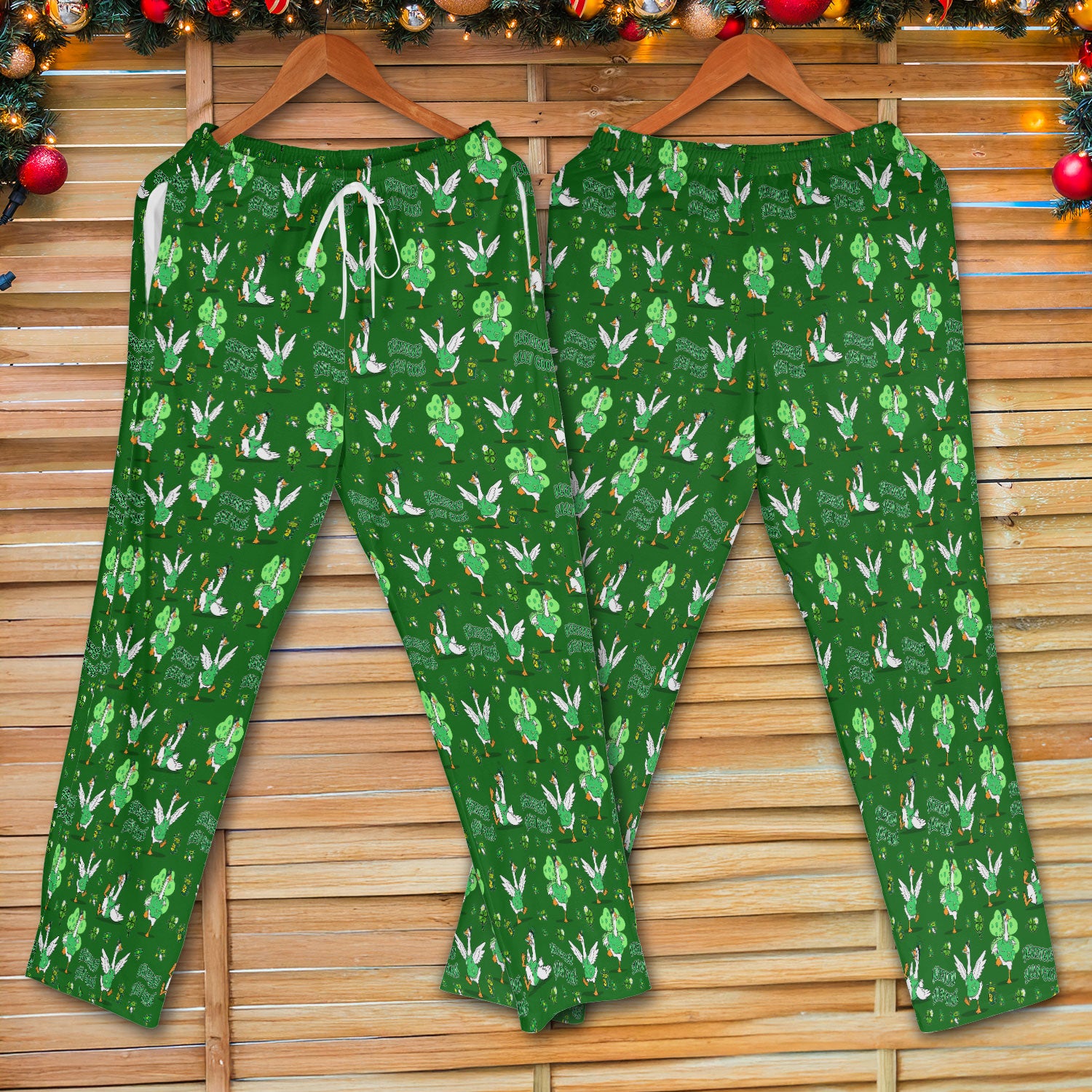 Silly Goose St. Patrick’s Day Scrub Set, Funny Goose Shamrock Pattern Nurse Scrub Shirt, Irish Green Nursing Uniform