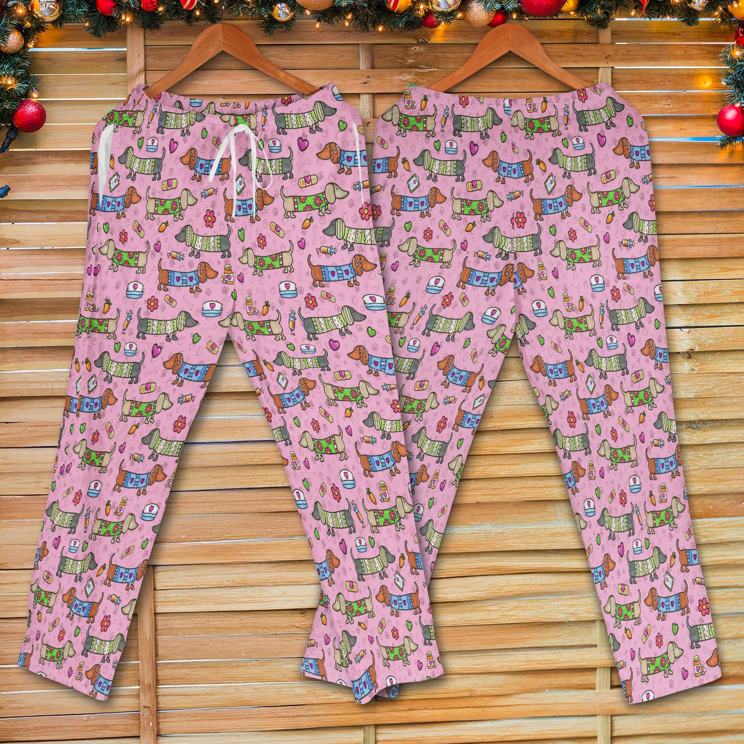 Cute Dachshund Nurse Scrub Set, Funny Wiener Dog Nursing Shirt, Breathable Fabrics Nursing Uniform