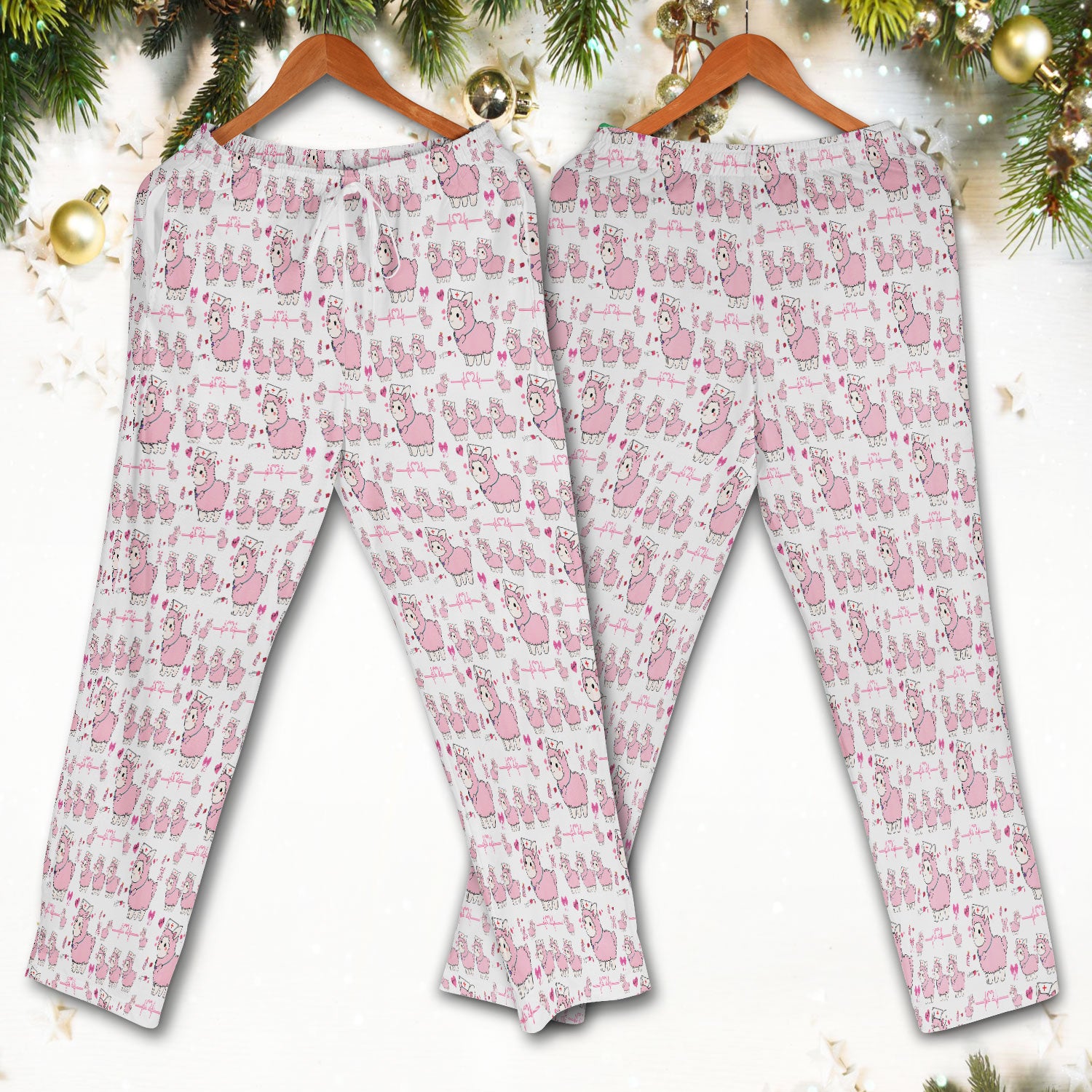 Llama Ain't Got Time For Your Drama Scrub Set, Funny Pattern Scrub Shirt, Breathable Fabrics Nursing Uniform