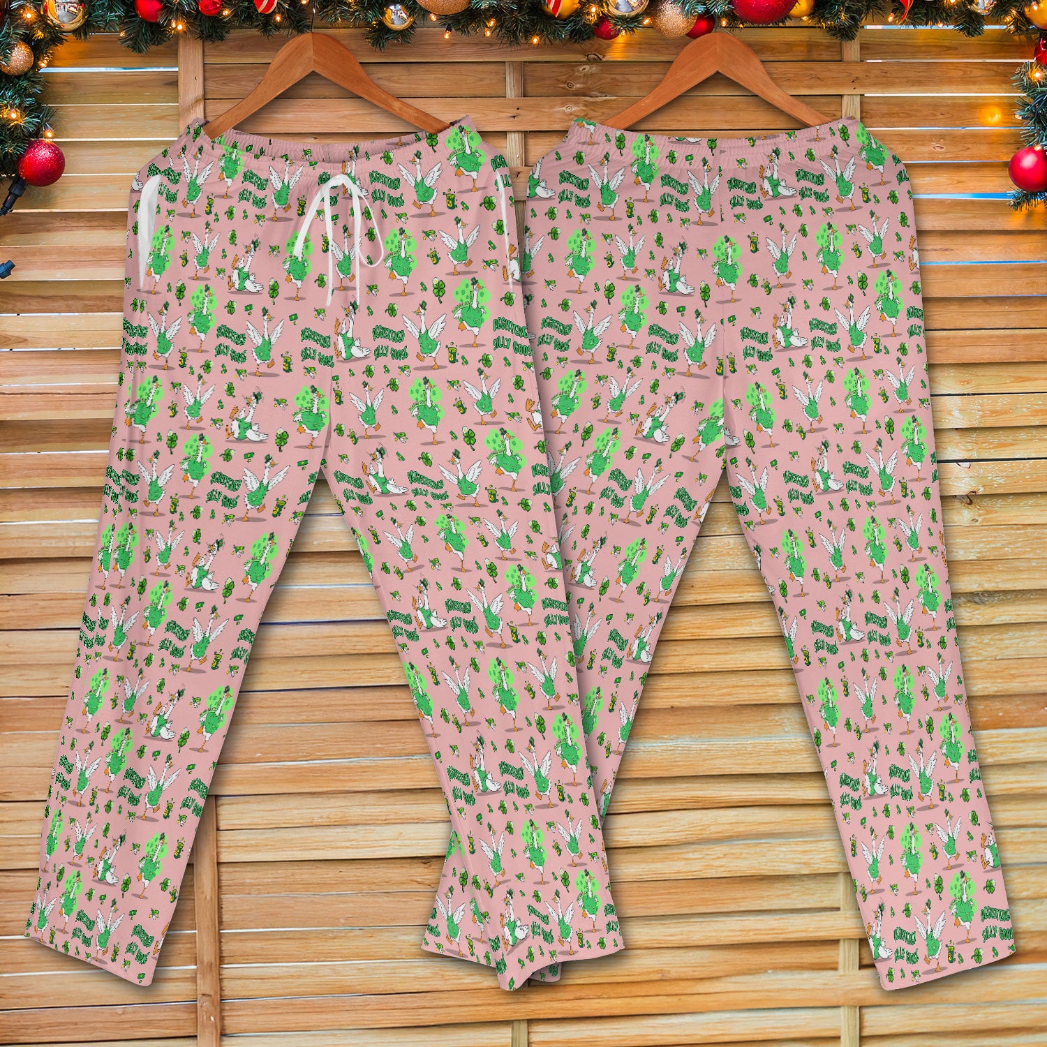 Silly Goose St. Patrick’s Day Scrub Set, Funny Goose Shamrock Pattern Nurse Scrub Shirt, Irish Green Nursing Uniform