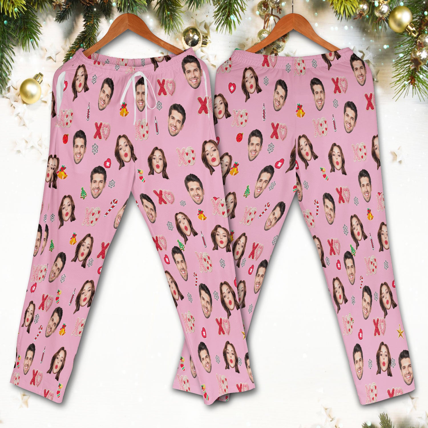 Personalized Photo Scrub Set, Custom Face XOXO Scrub Shirt, Breathable Fabrics Nursing Uniform