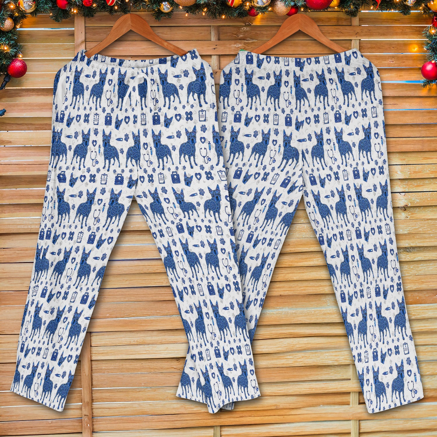 Blue Heeler Australian Cattle Dog Scrub Set, Australia Dot Art Pattern Shirt, Breathable Fabrics Nursing Uniform