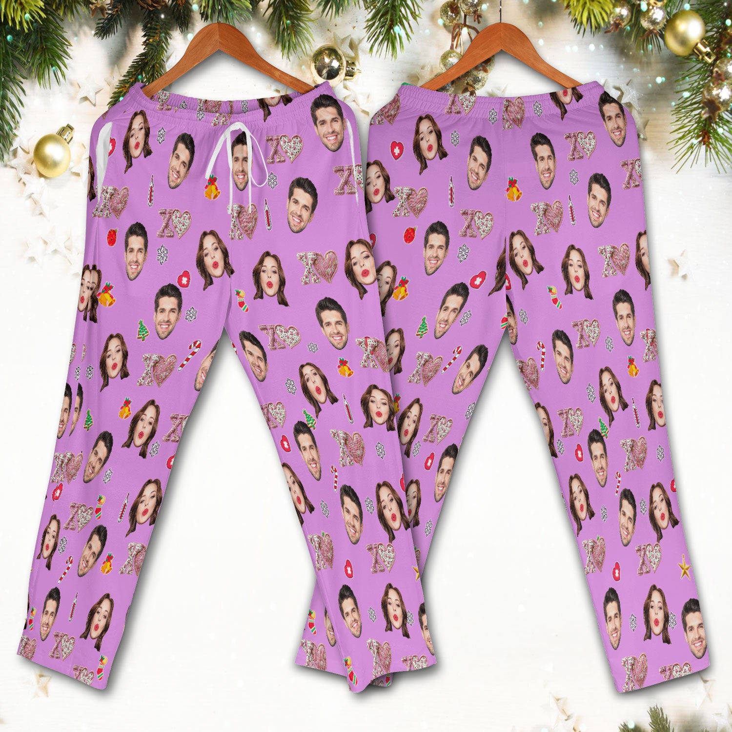 Custom Face Pattern XOXO Scrub Shirt, Personalized Photo Scrub Set, Breathable Fabrics Nursing Uniform