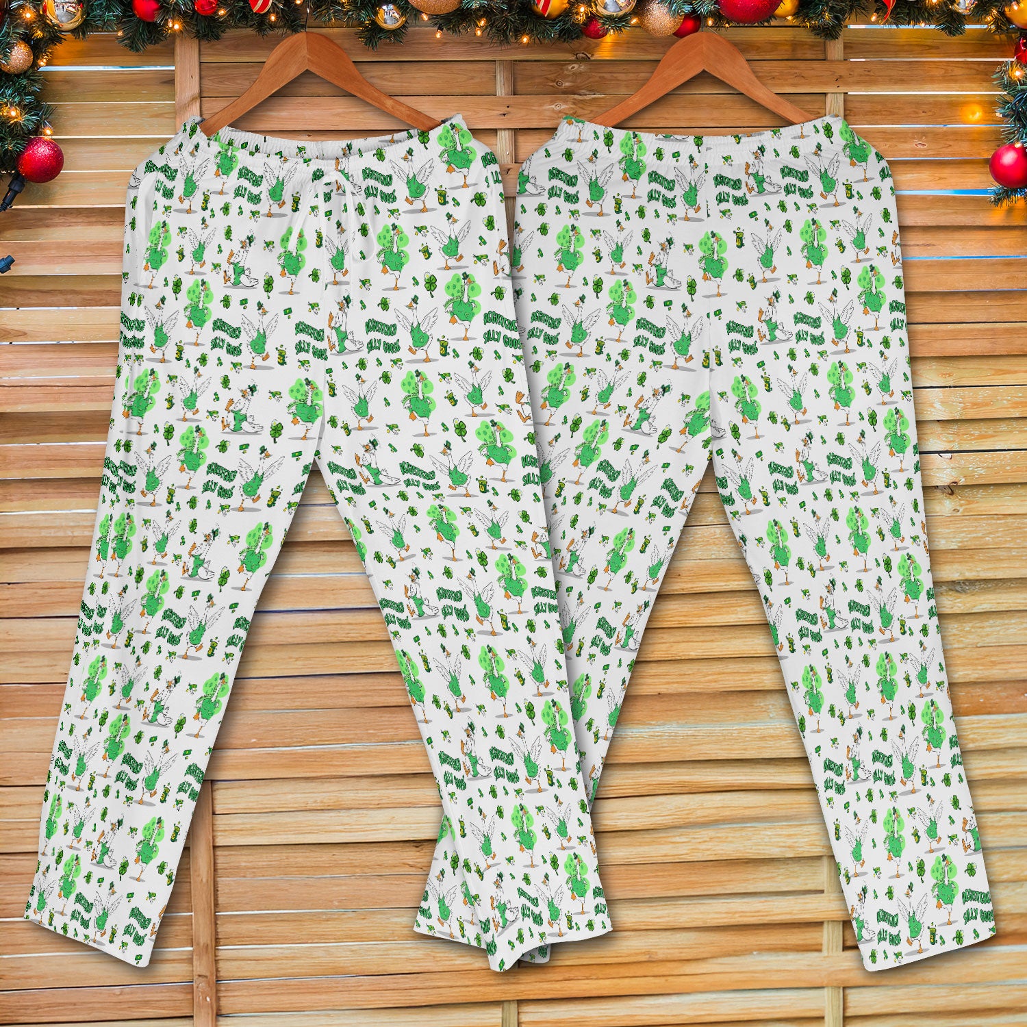 Silly Goose St. Patrick’s Day Scrub Set, Funny Goose Shamrock Pattern Nurse Scrub Shirt, Irish Green Nursing Uniform