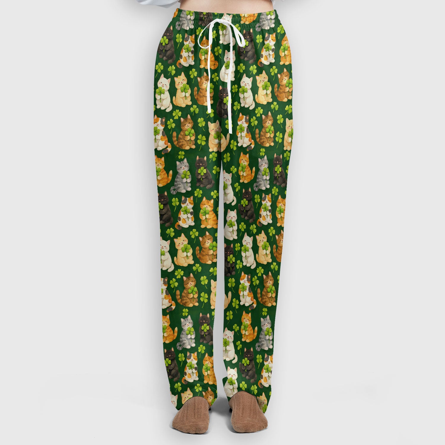 Funny St. Patrick’s Black Cat Nurse Scrub Set, Comfortable Uniform Scrubs For Nursing