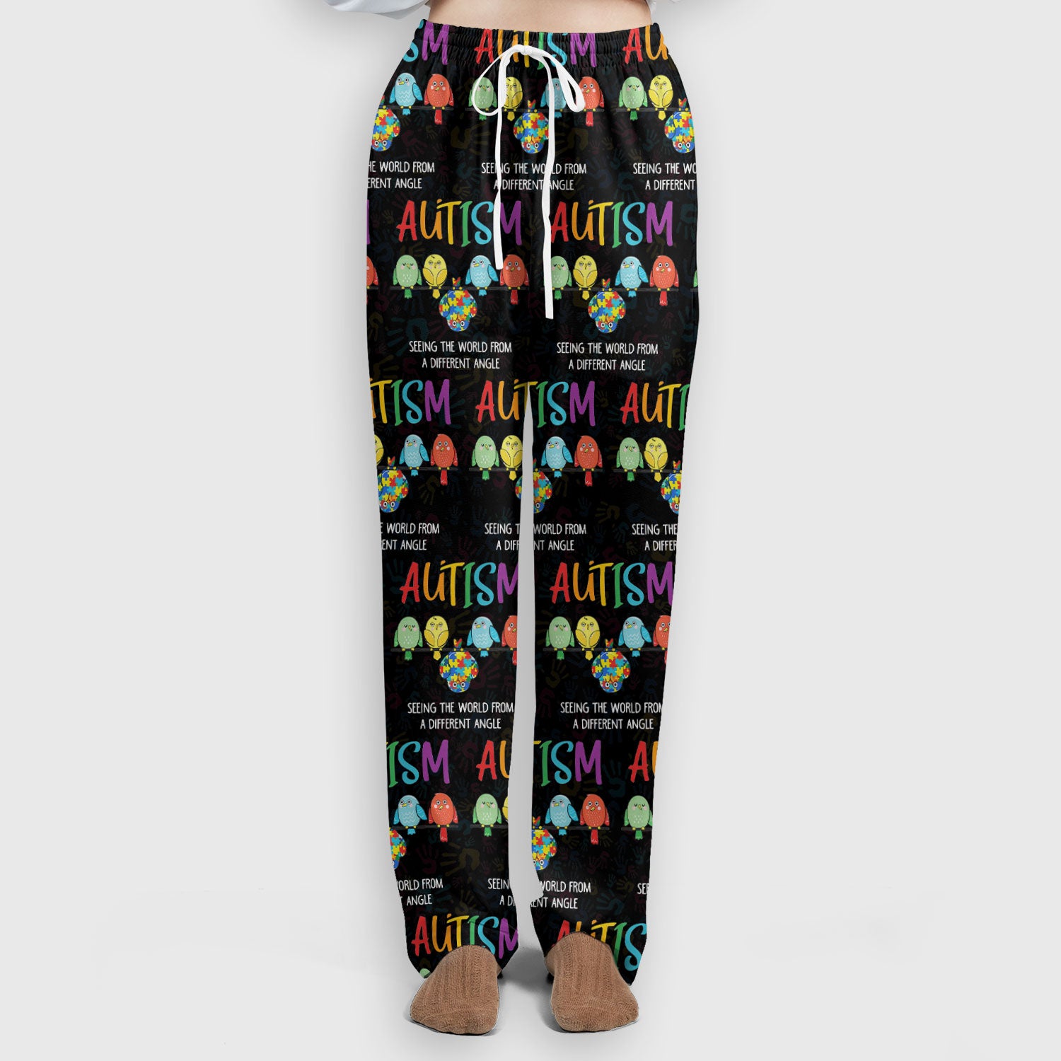 Autism Seeing The World From A Different Angle Birds Scrub Set, Breathable Med Uniform