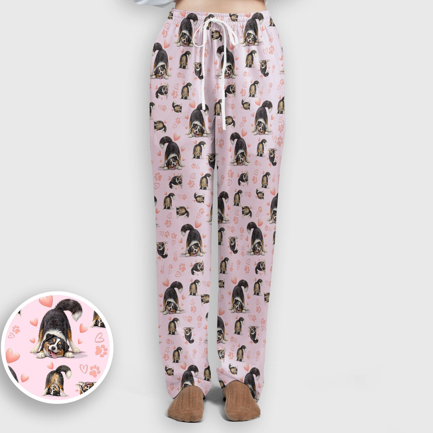 Playful Dog Heart Medical Print Scrub Set, Breathable Med Uniform