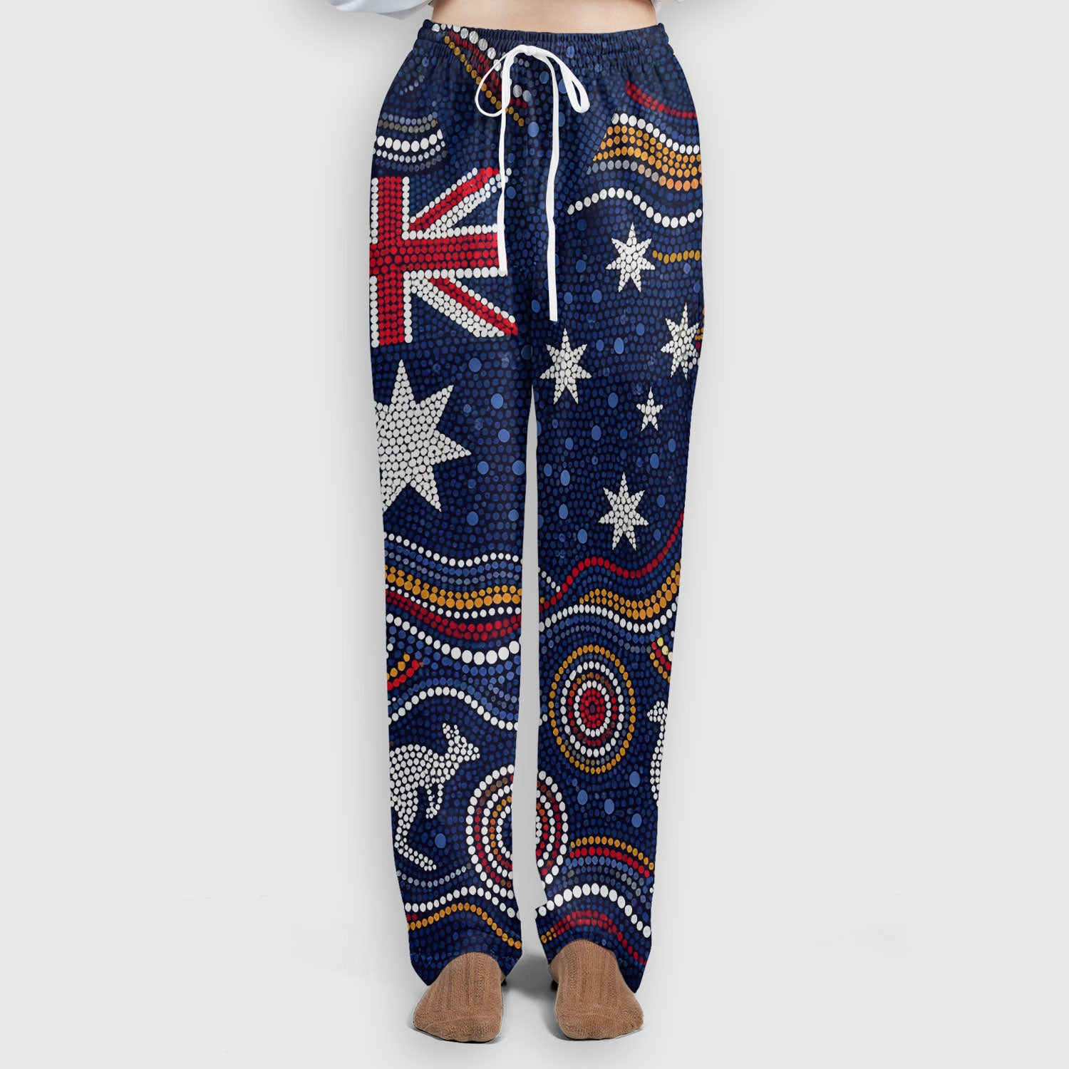 Australian Aboriginal Art Pattern Nurse Scrub Set, Kangaroo Dot Nurses Shirt For Women, Breathable Fabrics Nursing Uniform