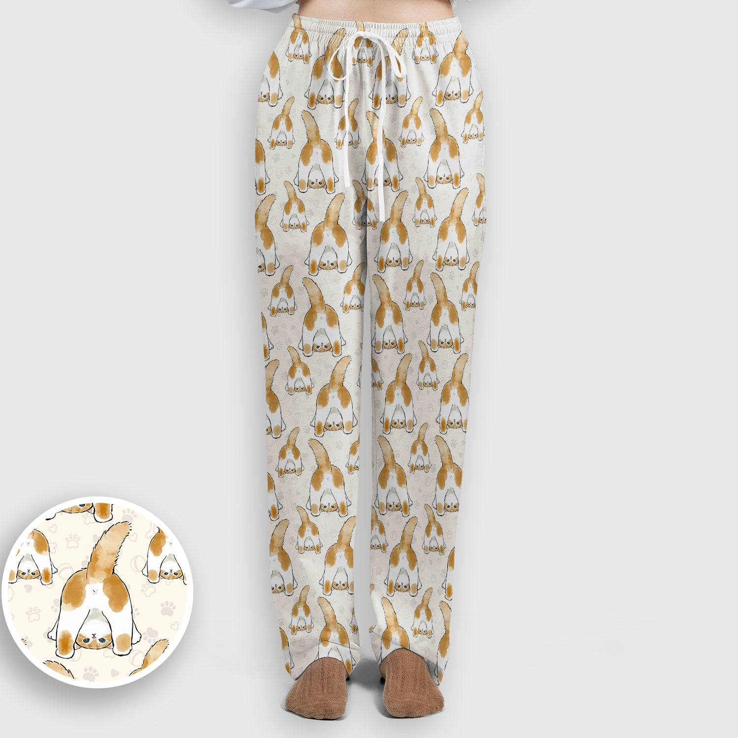 Cute Cat Butt Nurse Scrub Set, Cat Pattern Medical Shirt For Pet Lover, Breathable Fabrics Nursing Uniform