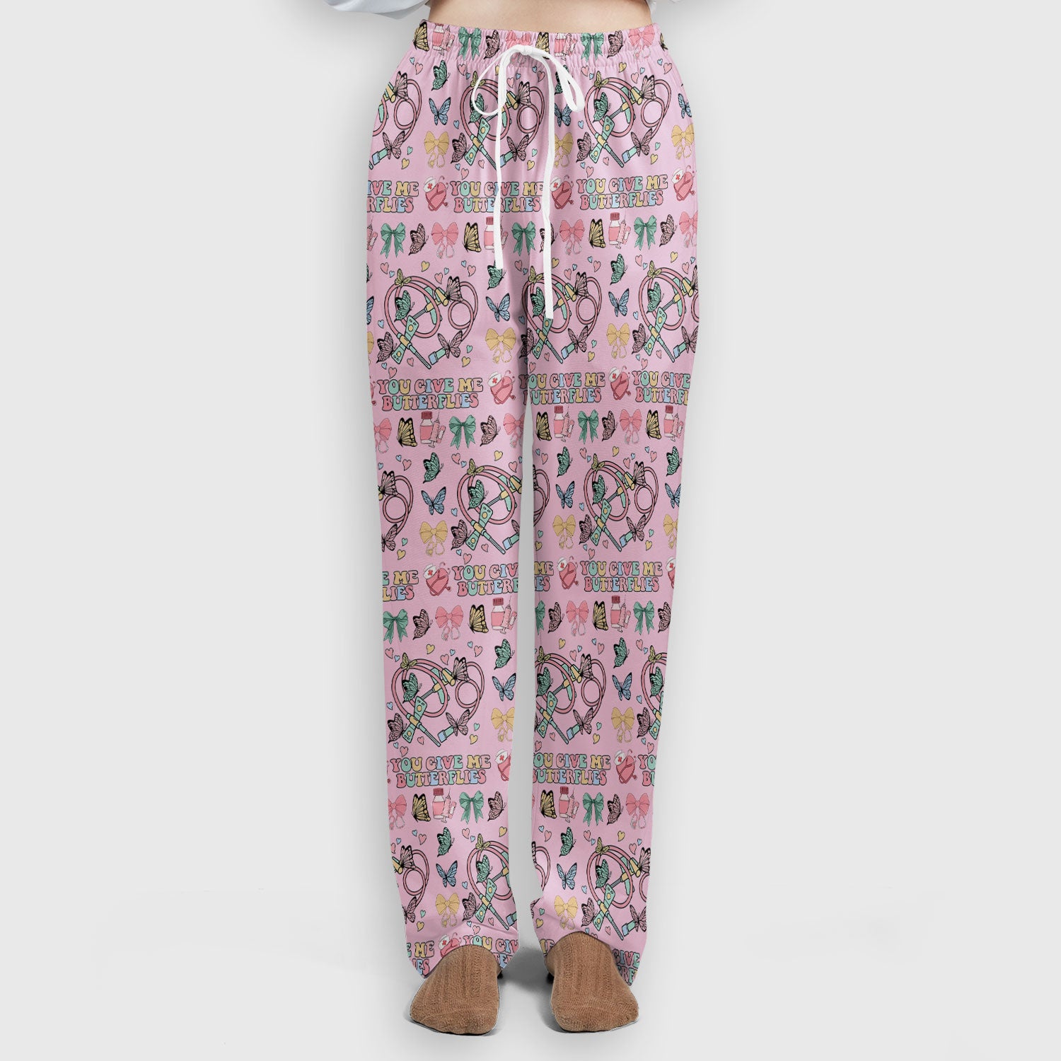 Butterfly Heart Valentine Medical Pattern Scrub, Women's Scrub Sets