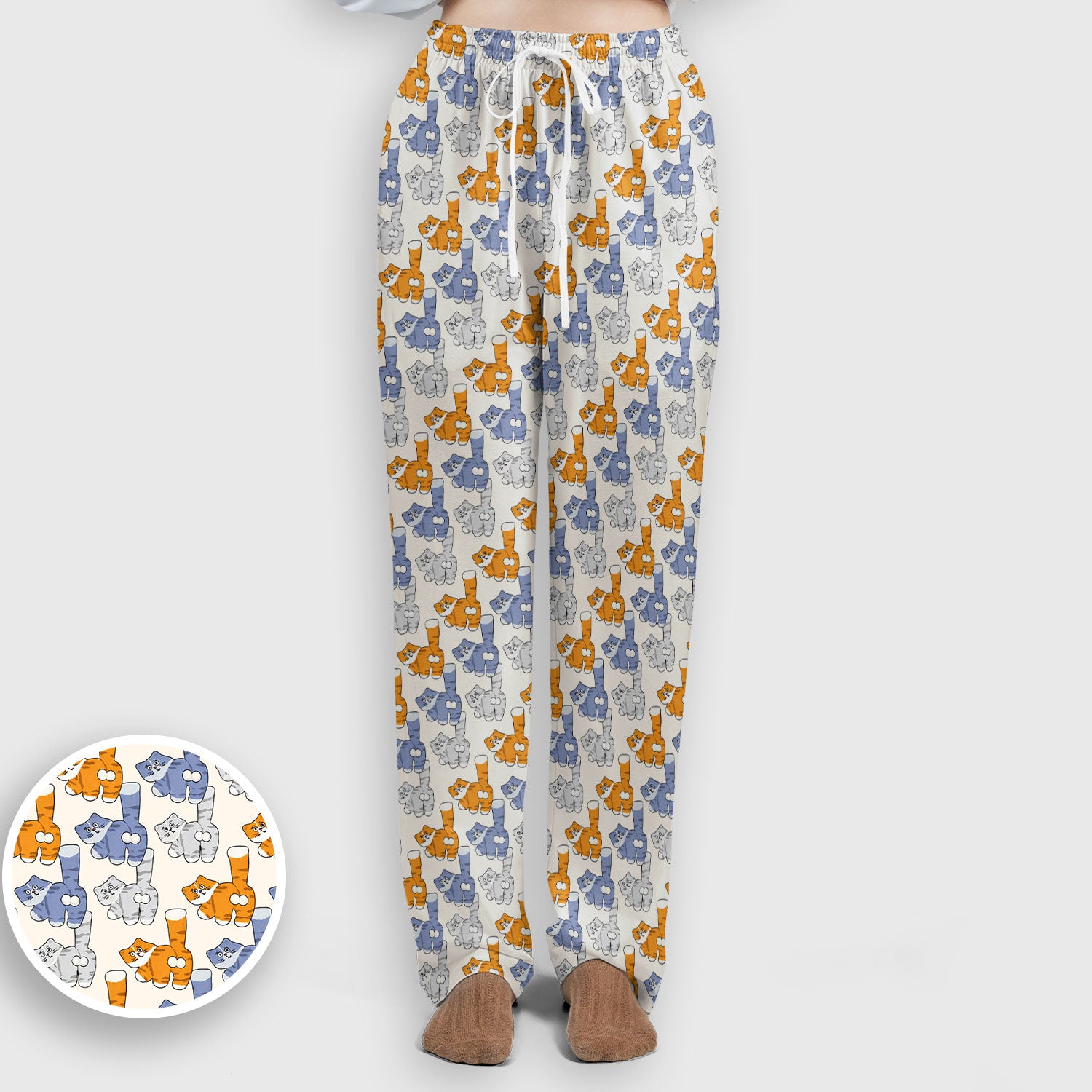 Cute Cartoon Cat Pattern Women’s Scrub Set, Breathable Med Uniform
