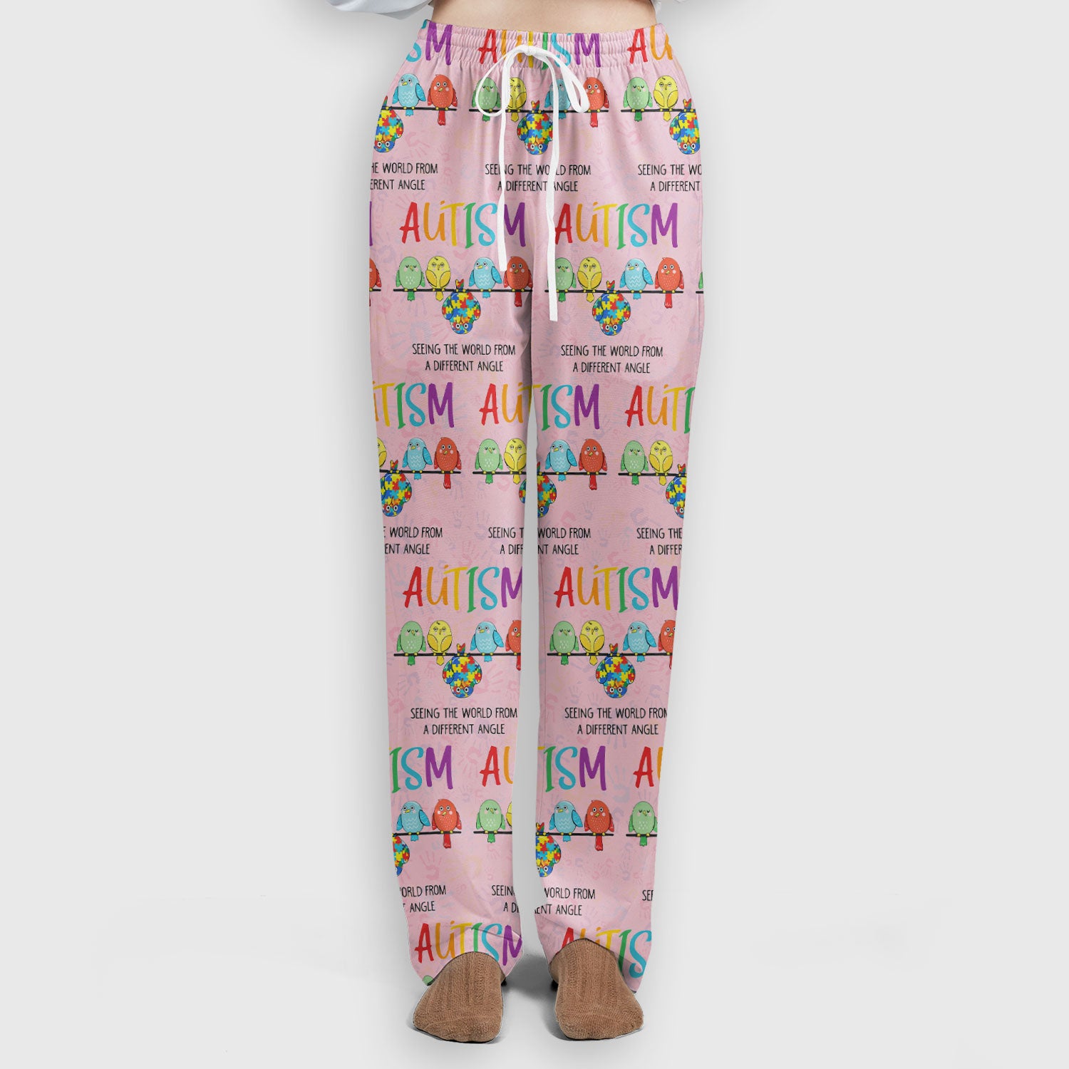 Autism Seeing The World From A Different Angle Birds Scrub Set, Breathable Med Uniform