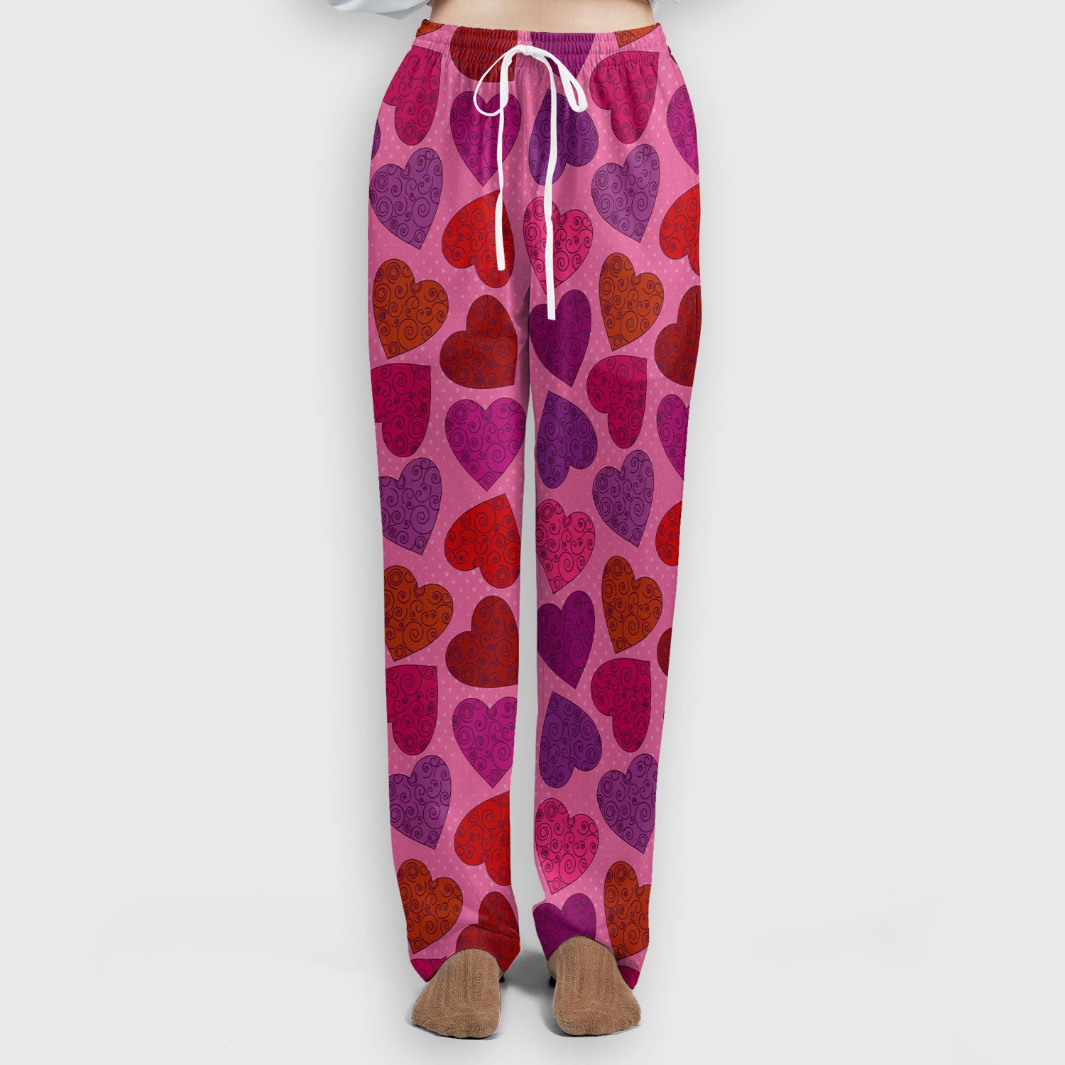 Women’s Pink Heart Scrub Set, Valentine Heart Pattern Nurse Shirt, Comfortable Scrubs For Nursing