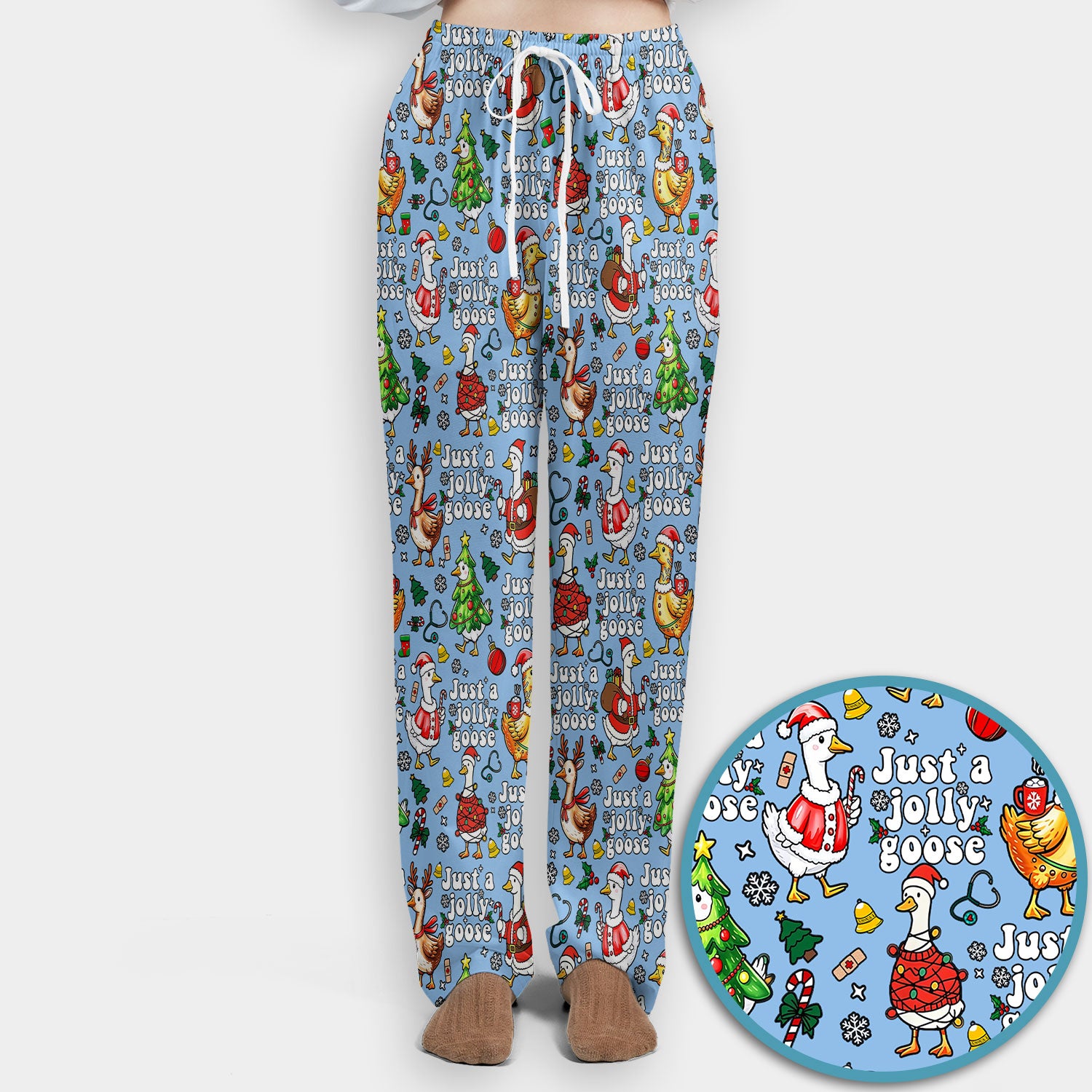 Christmas Goose Scrub Set for Nurse - Funny Jolly Holiday Medical Uniform for Women
