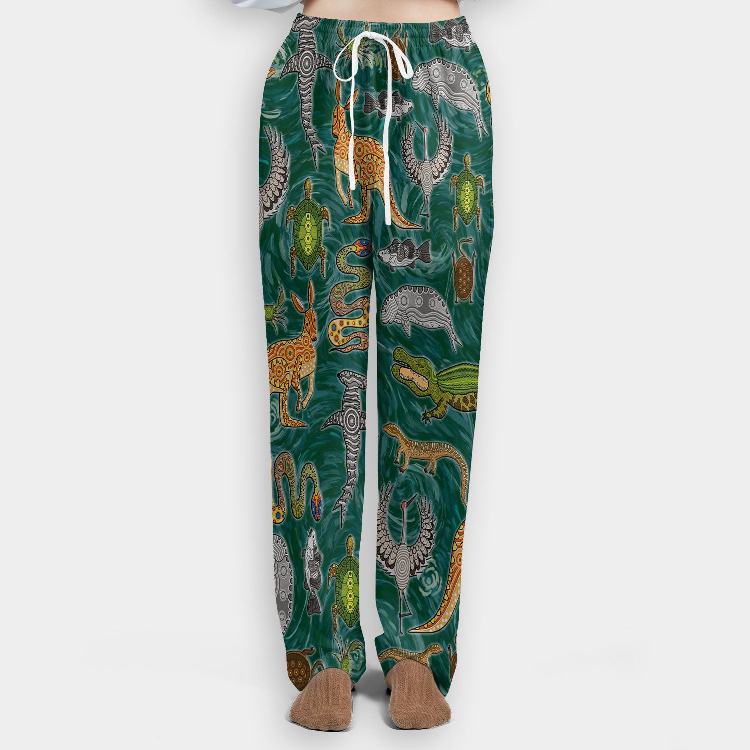 Crocodile Turtle Snake Animal Pattern Scrub Set, Women’s Scrub Sets V Neck Top