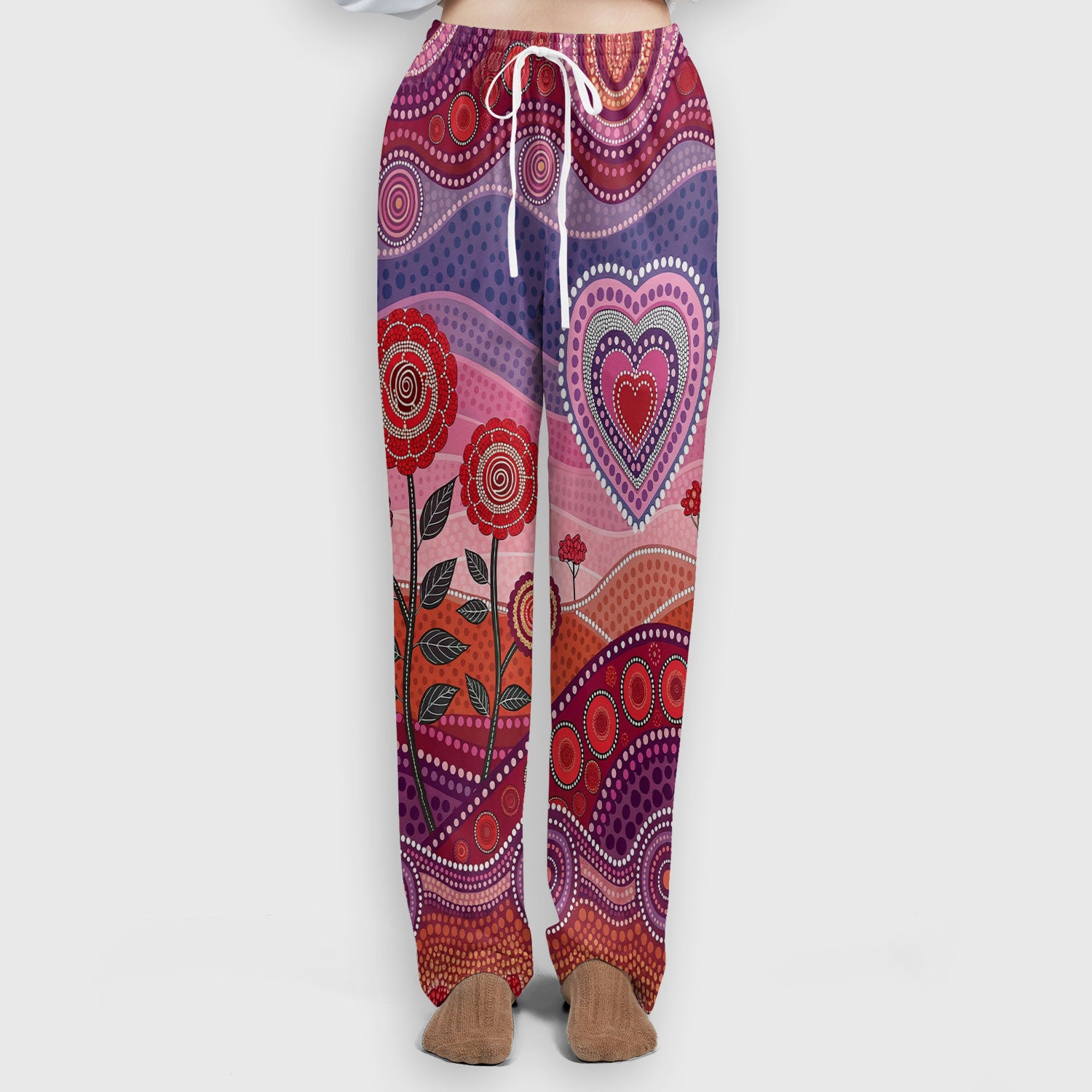 Boho Dot Art Valentine Scrub Set, Artistic Heart Pattern Nurse Shirt, Comfortable Scrubs For Nursing