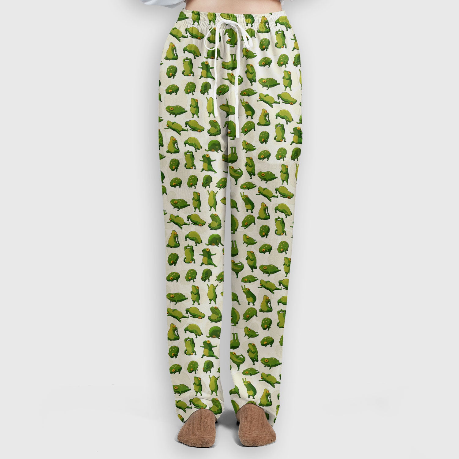 Cute Frog Cartoon Pattern Scrub Set, Breathable Med Uniform
