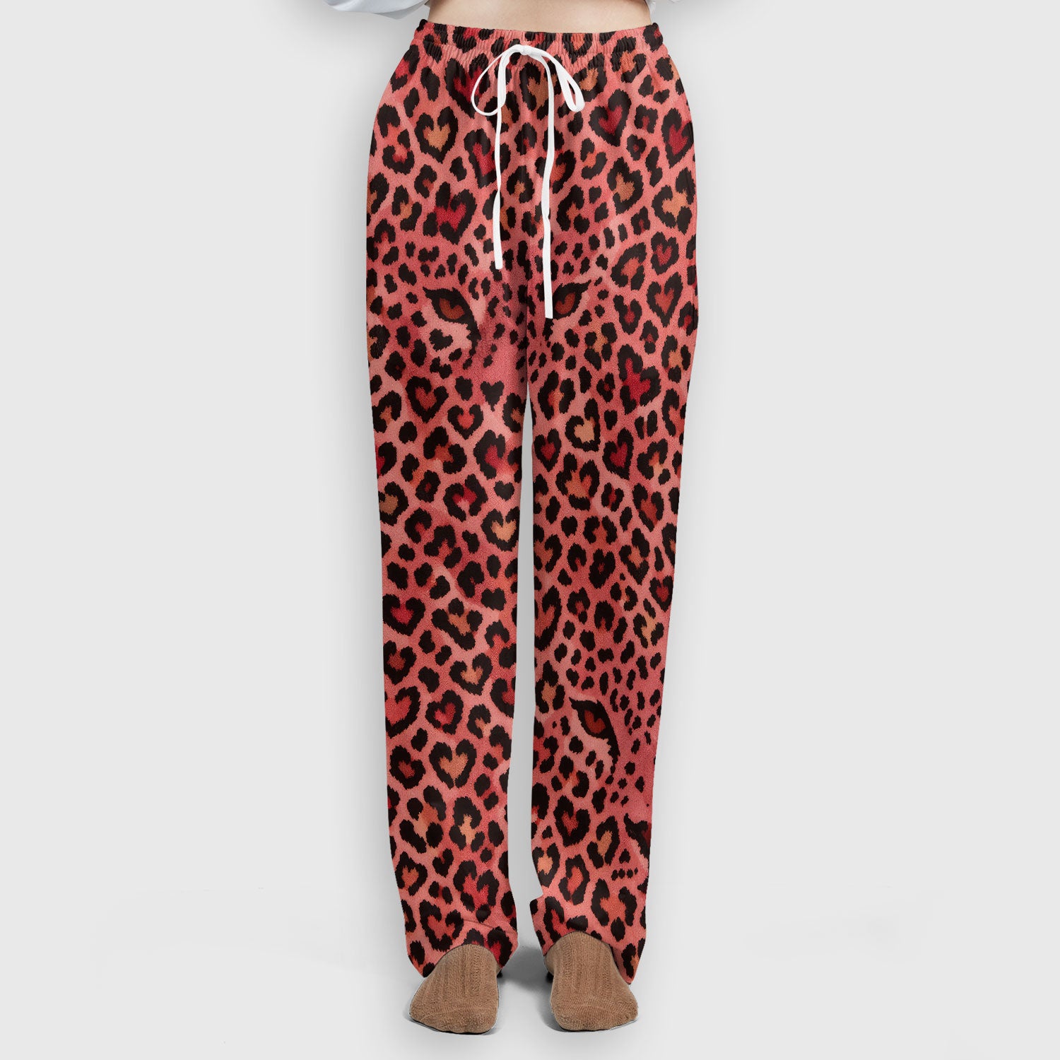 Leopard Pattern Nurse Scrub Set, Pink Medical Nurses Shirt, Breathable Fabrics Nursing Uniform