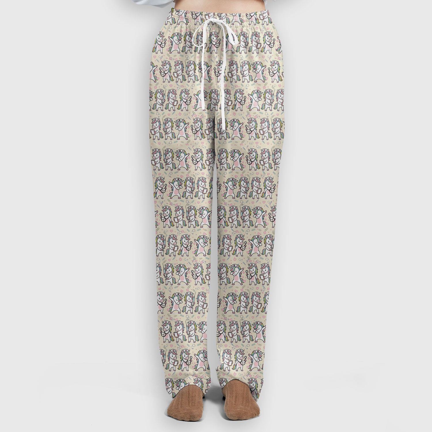 Cute Unicorn Nurse Scrub Set, Playful Medical Cartoon Nursing Shirt, Breathable Fabrics Nurse Uniform