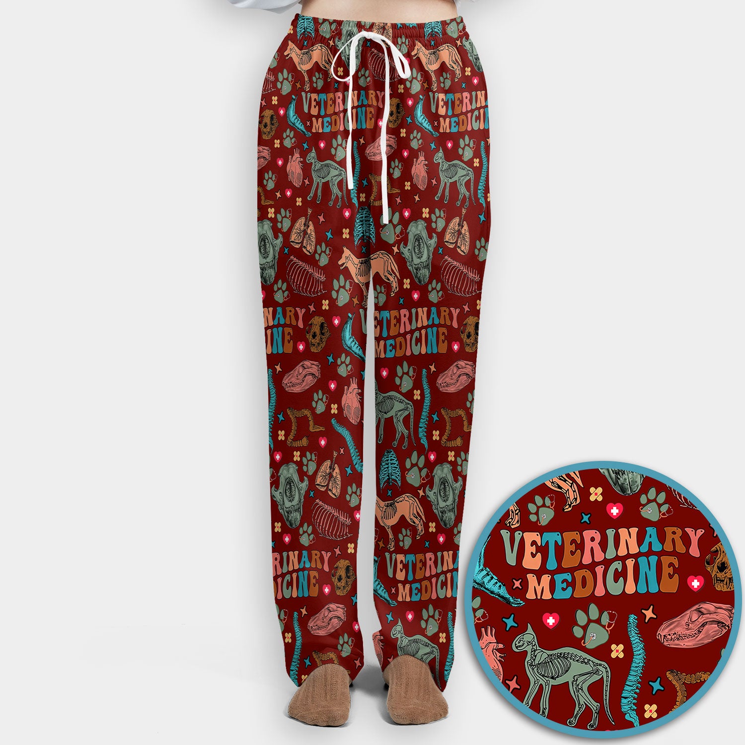 Vet Tech Scrub Set - Veterinary Medicine Scrubs Pants and V Neck Top - Animal Medical Uniform for Women Nurse Gift