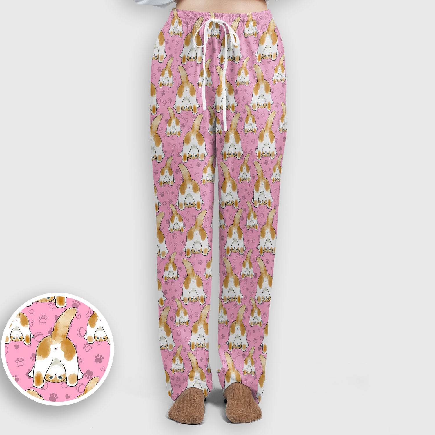 Cute Cat Butt Nurse Scrub Set, Cat Pattern Medical Shirt For Pet Lover, Breathable Fabrics Nursing Uniform