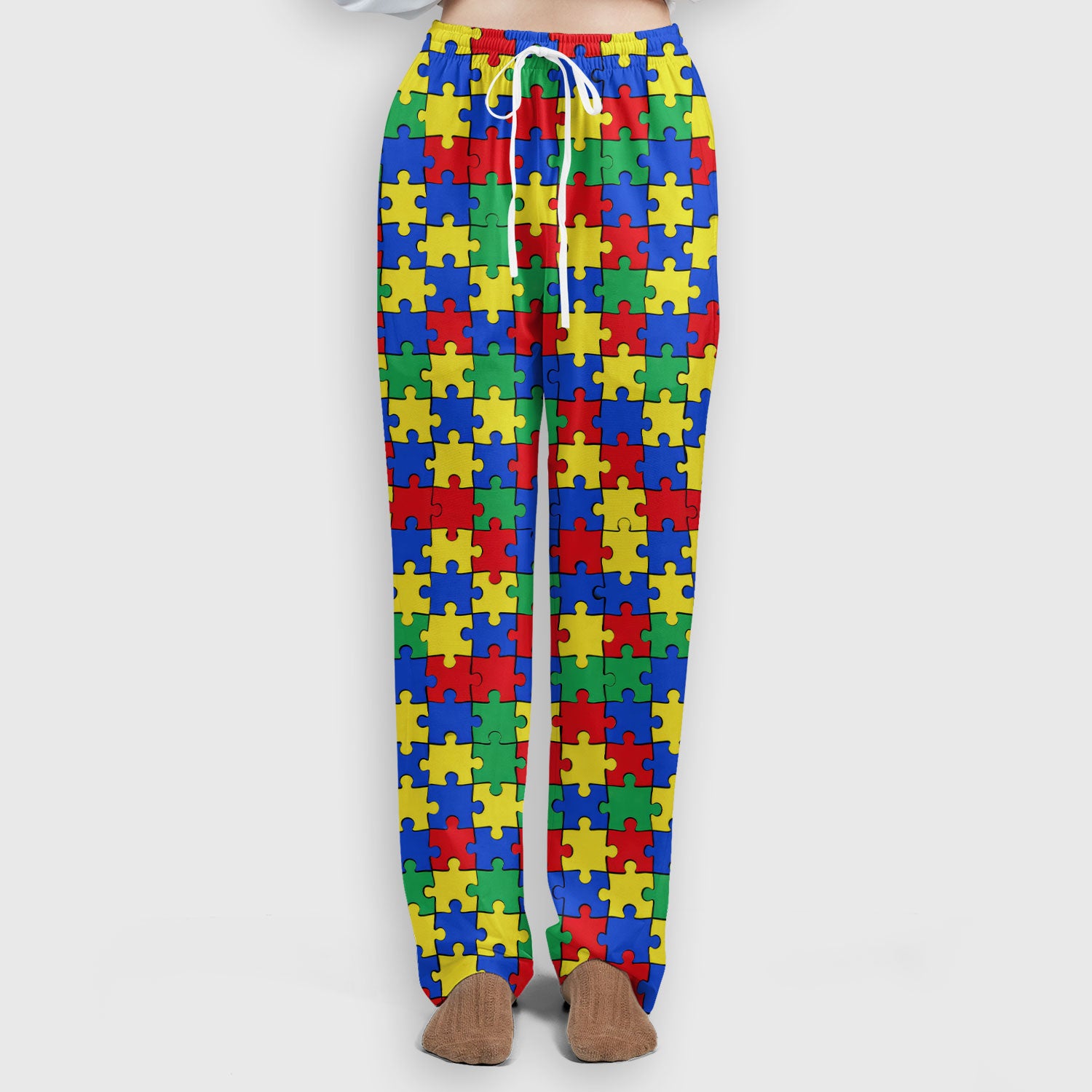 Autism Awareness Puzzle Pattern Scrub Set, Breathable Med Uniform
