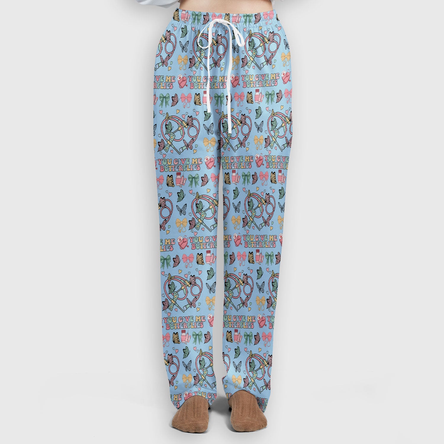 Butterfly Heart Valentine Medical Pattern Scrub, Women's Scrub Sets