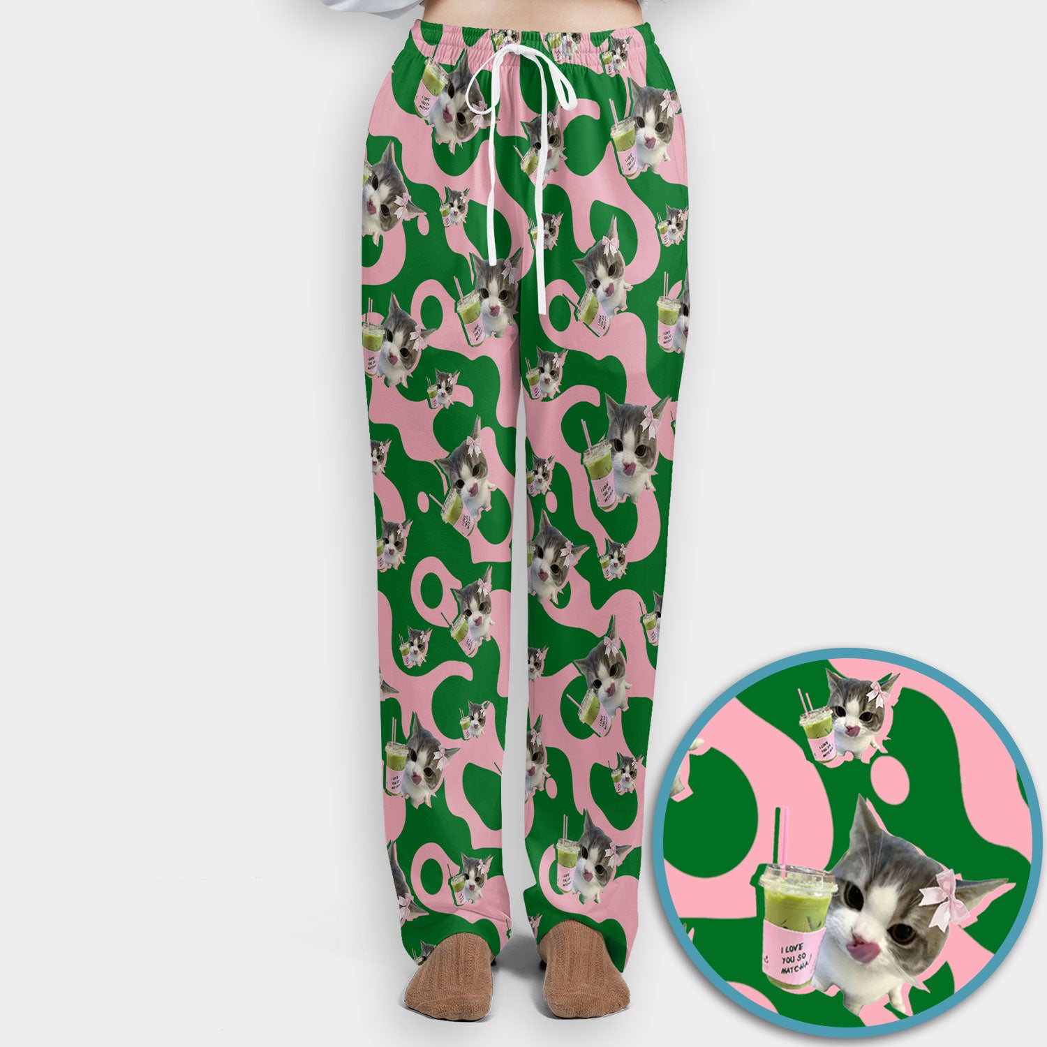 Cute Cat Matcha Nurse Scrub Set, Funny Cat I Love Matcha Medical Shirt,  Breathable Fabrics Nursing Uniform