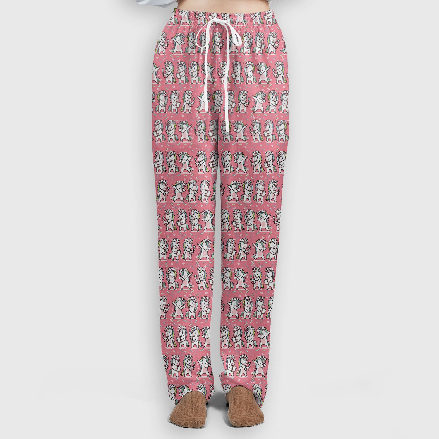 Cute Unicorn Nurse Scrub Set, Playful Medical Cartoon Nursing Shirt, Breathable Fabrics Nurse Uniform