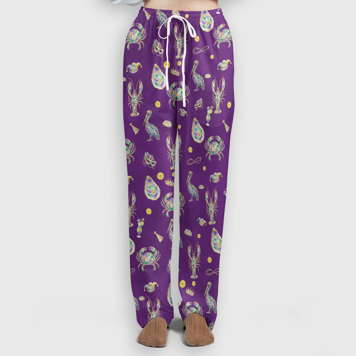 Mardi Gras Seafood Nurse Scrub Set, Comfortable Uniform Scrubs For Nursing