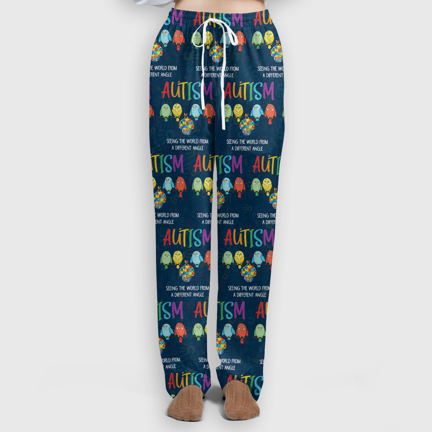 Autism Seeing The World From A Different Angle Birds Scrub Set, Breathable Med Uniform