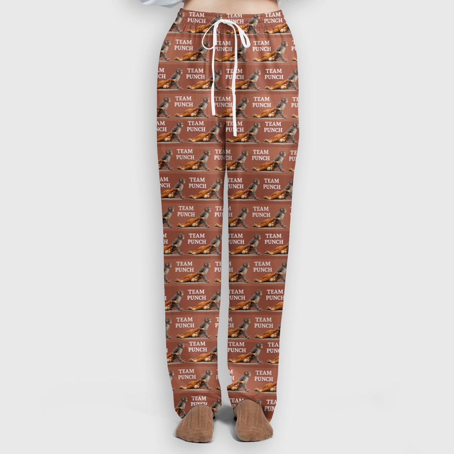 Team Punch Playful Monkey Graphic Pattern Scrubs Sets, Breathable Med Uniform