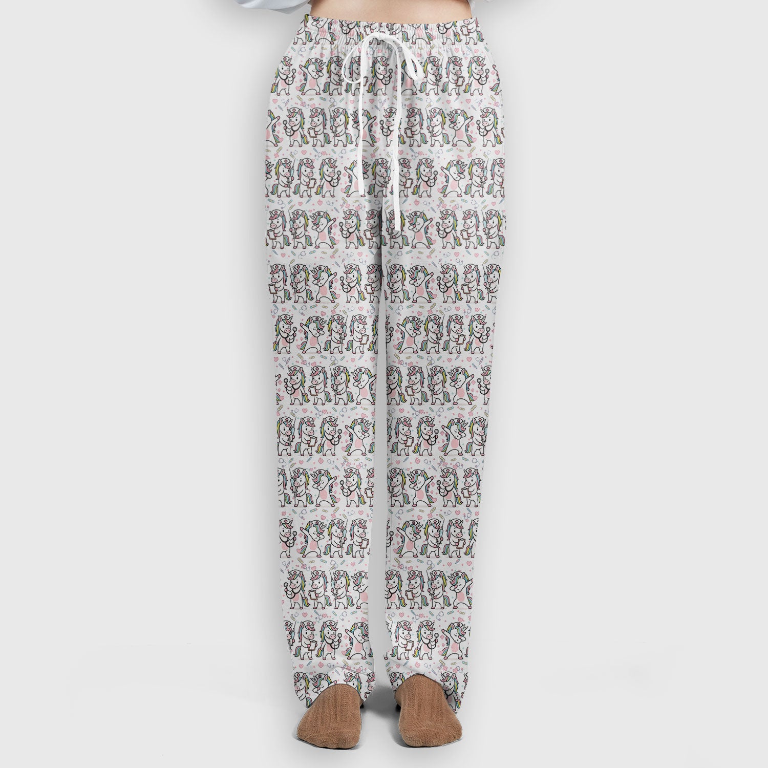 Cute Unicorn Nurse Scrub Set, Playful Medical Cartoon Nursing Shirt, Breathable Fabrics Nurse Uniform