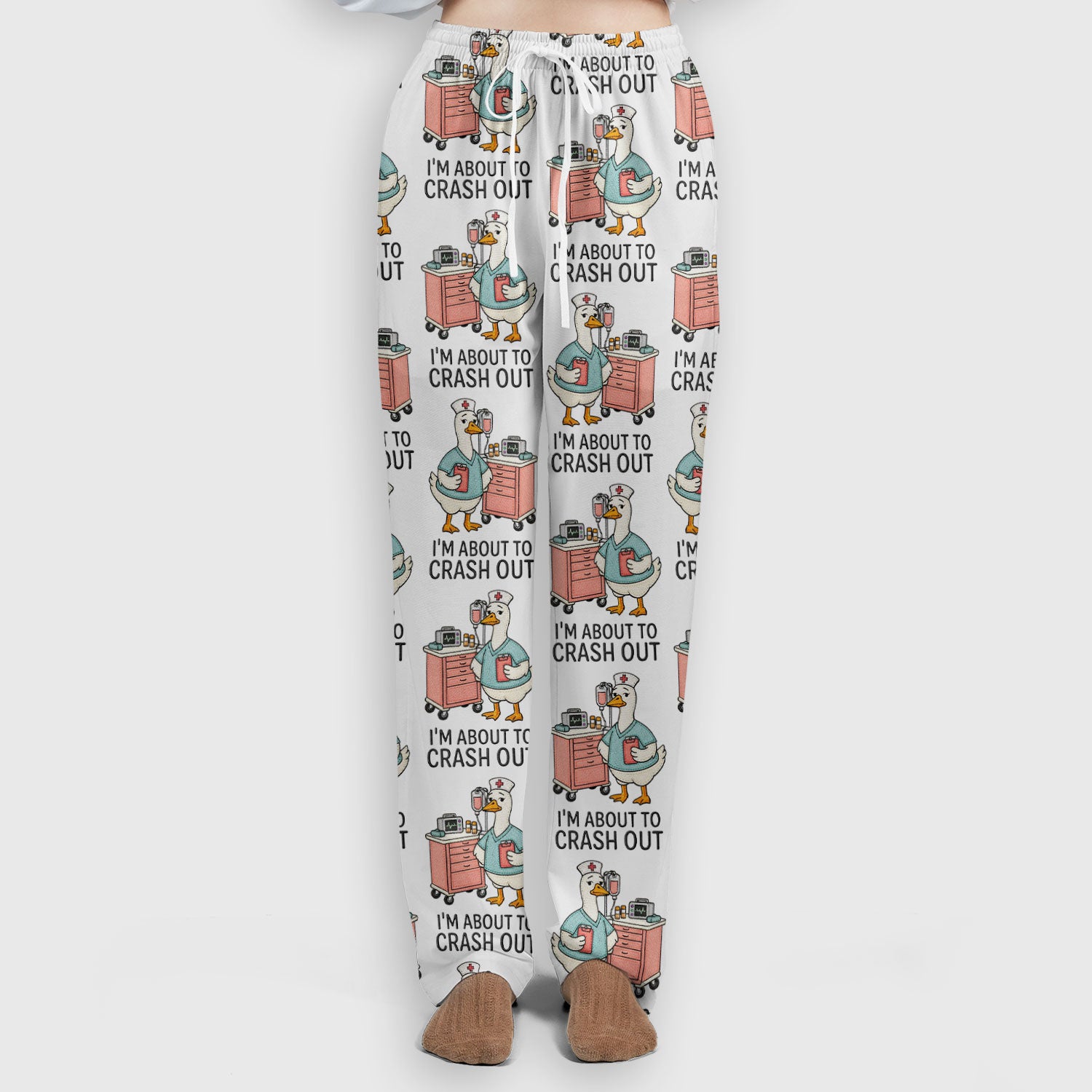 Funny Nurse Goose Crash Out Pattern Scrub Set, Nurse Uniform Scrubs Set
