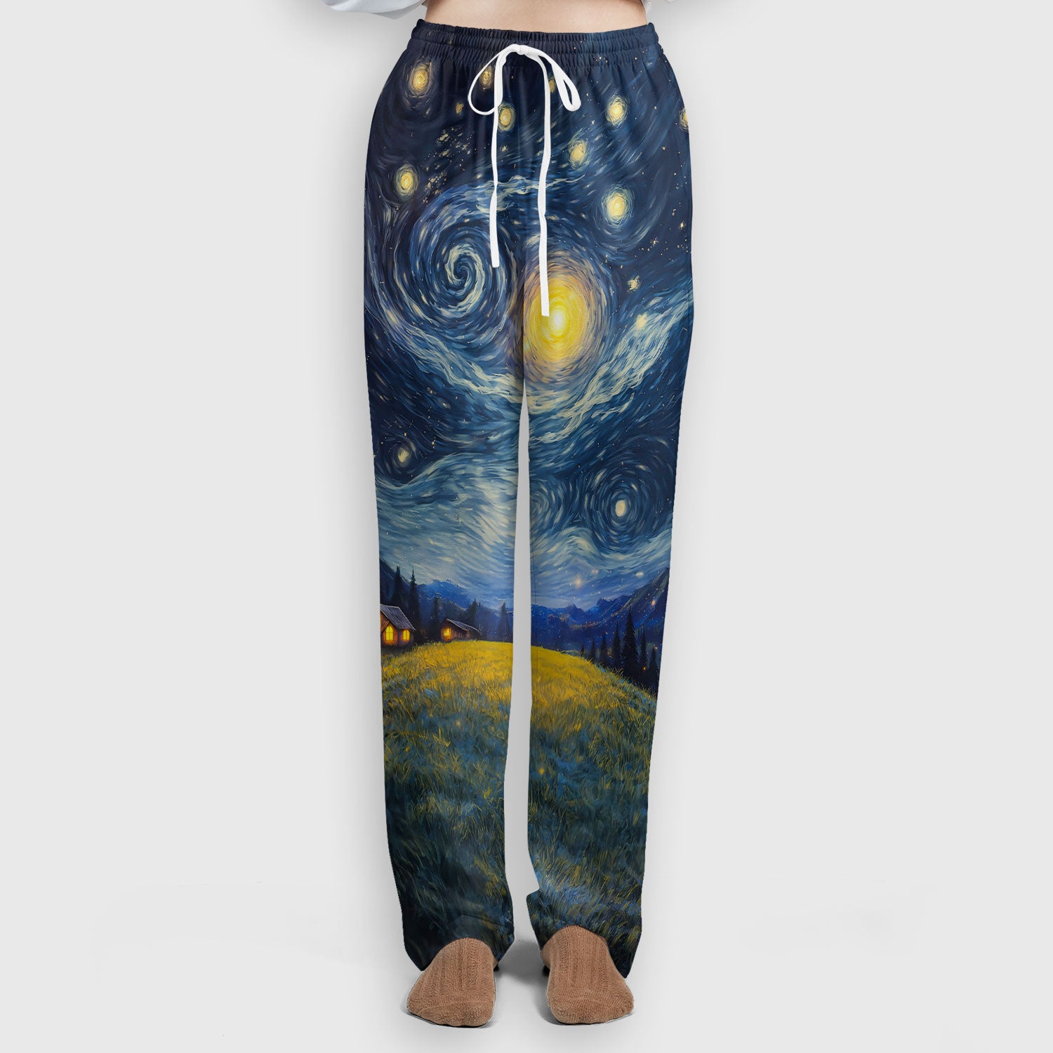 Starry Night Black Cat Heart Art Scrub Set, Breathable Med Uniform