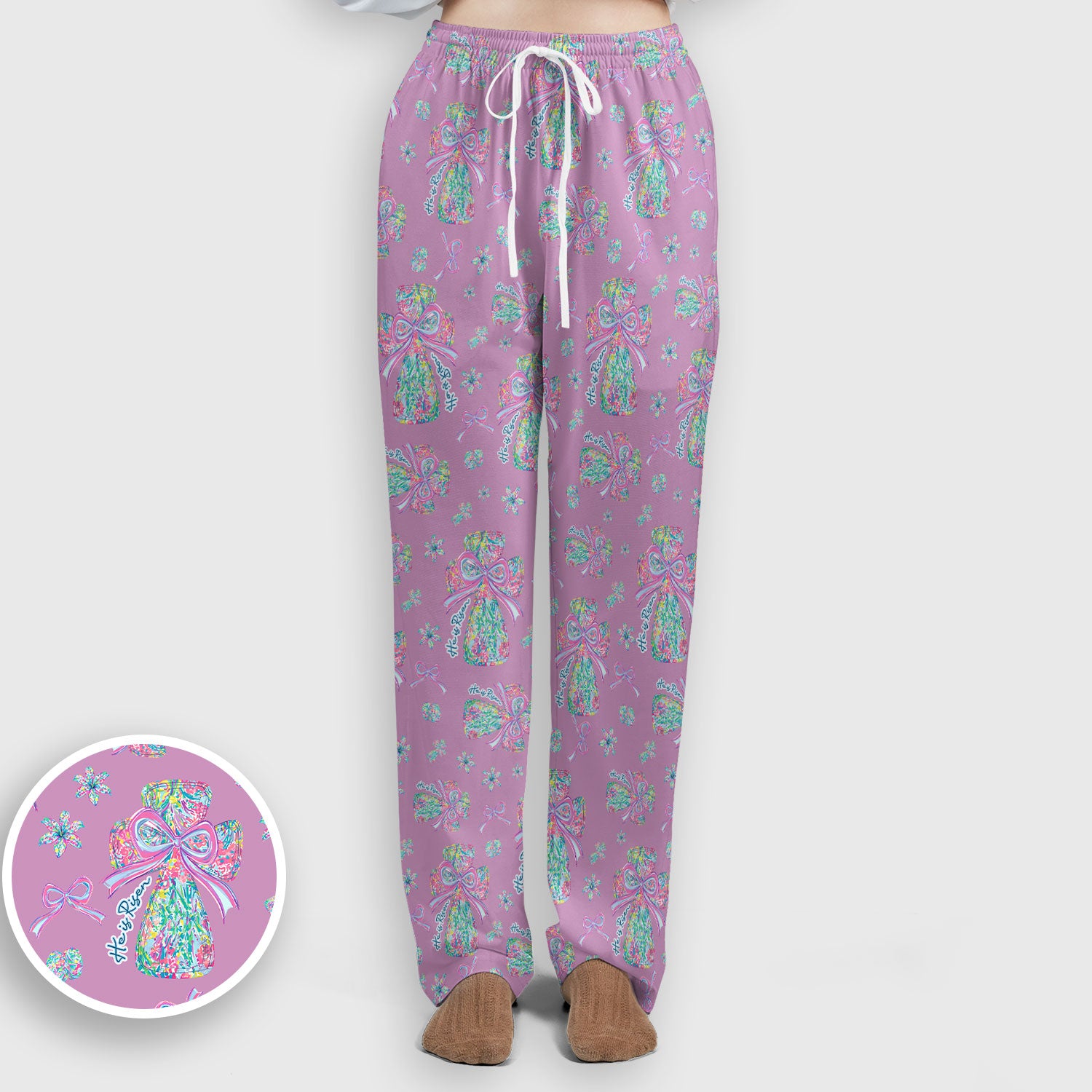 Colorful Bow Pattern Women's Scrub Sets, Breathable Med Uniform