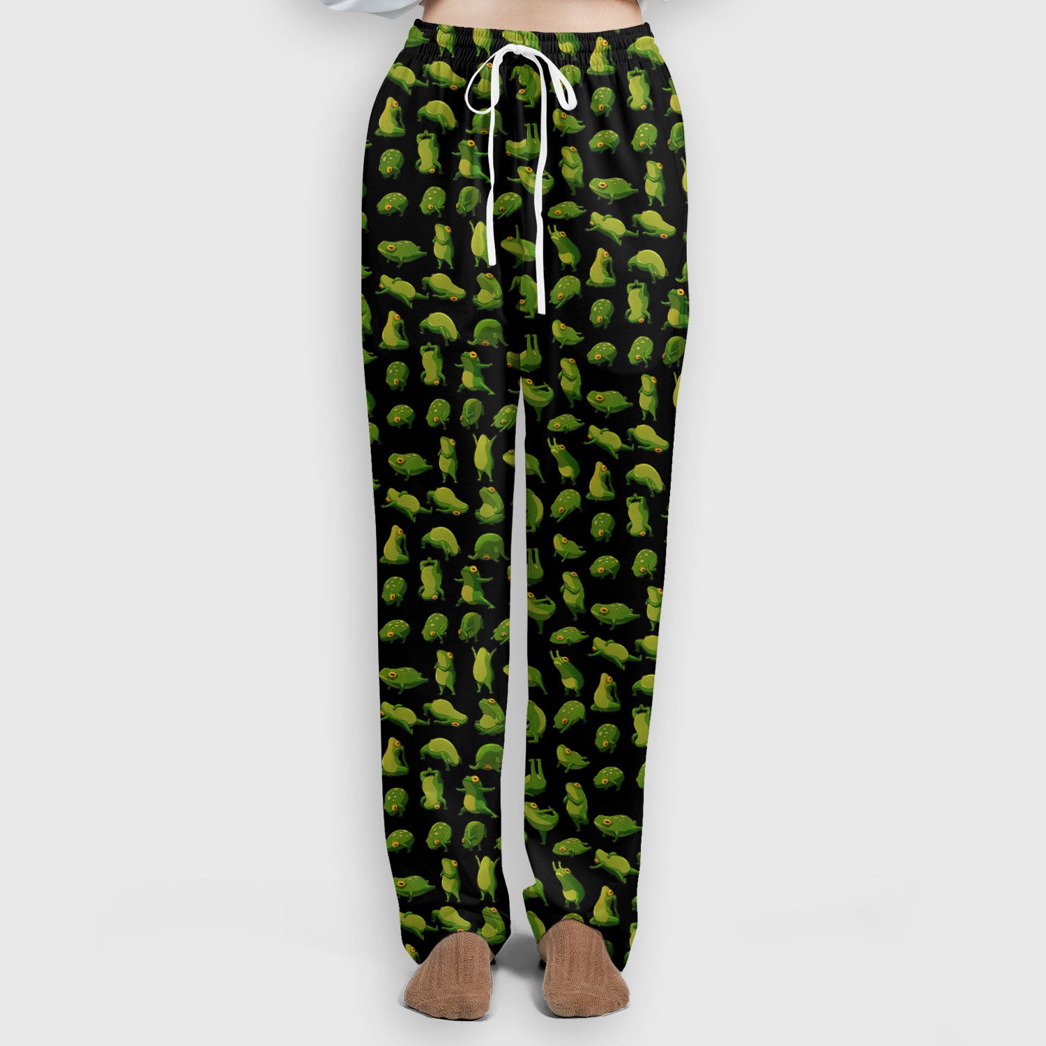 Cute Frog Cartoon Pattern Scrub Set, Breathable Med Uniform