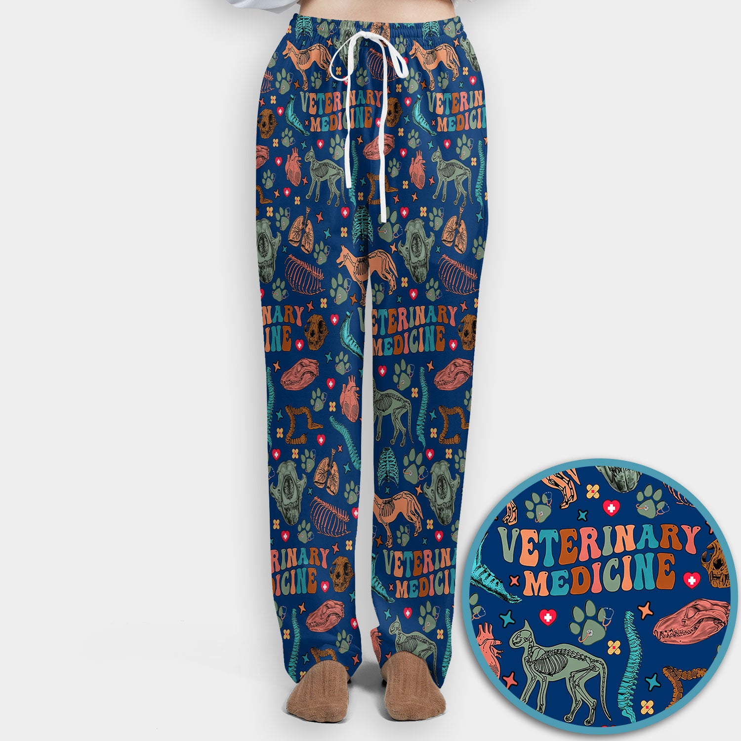 Vet Tech Scrub Set - Veterinary Medicine Scrubs Pants and V Neck Top - Animal Medical Uniform for Women Nurse Gift