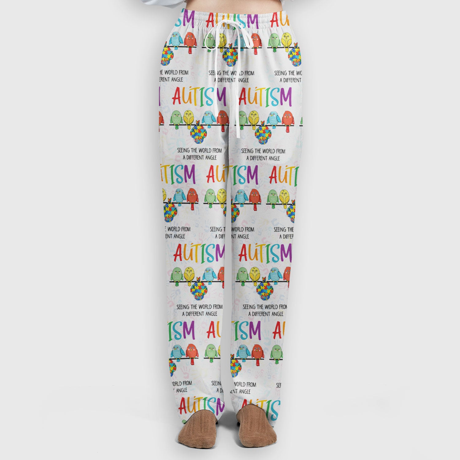 Autism Seeing The World From A Different Angle Birds Scrub Set, Breathable Med Uniform