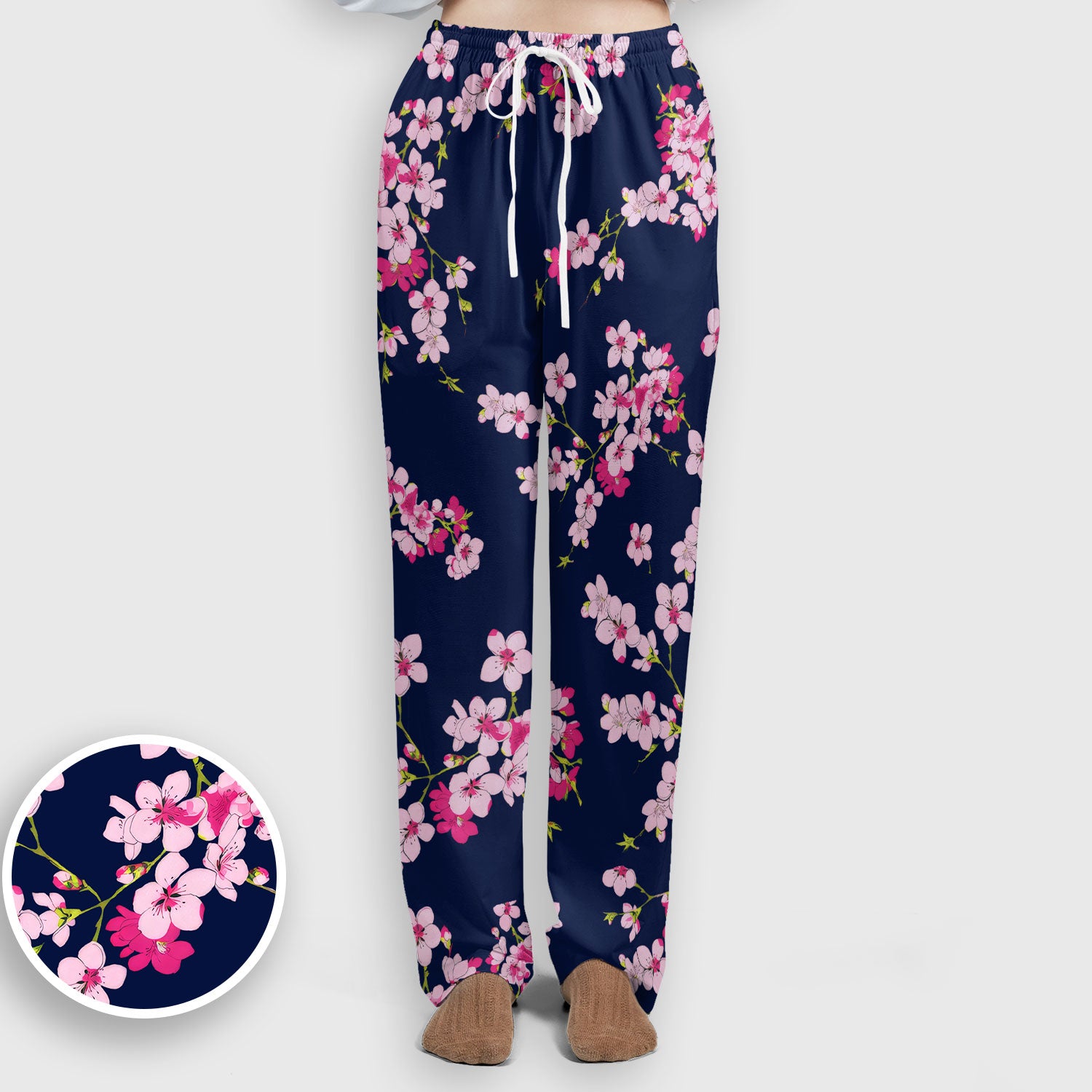 Elegant Cherry Blossom Floral Pattern Scrub Set , Breathable Med Uniform