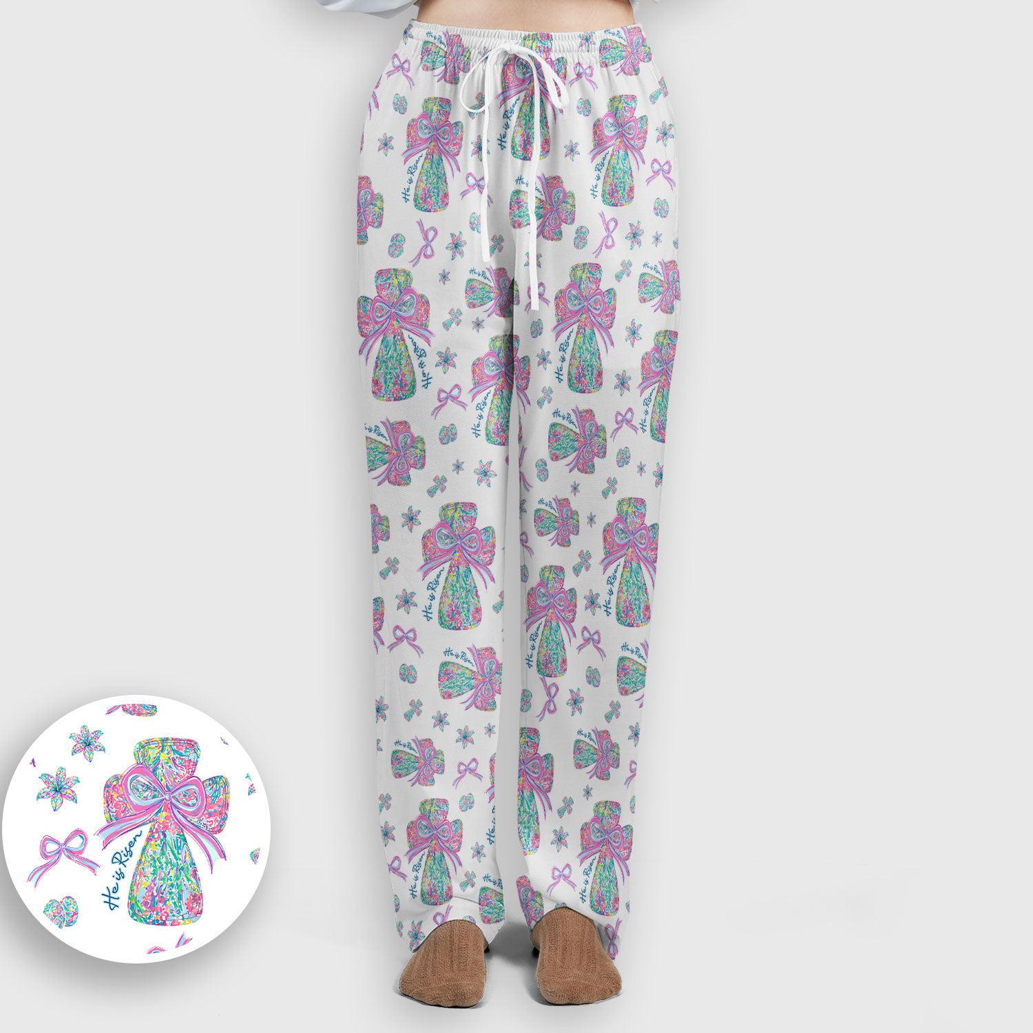 Colorful Bow Pattern Women's Scrub Sets, Breathable Med Uniform