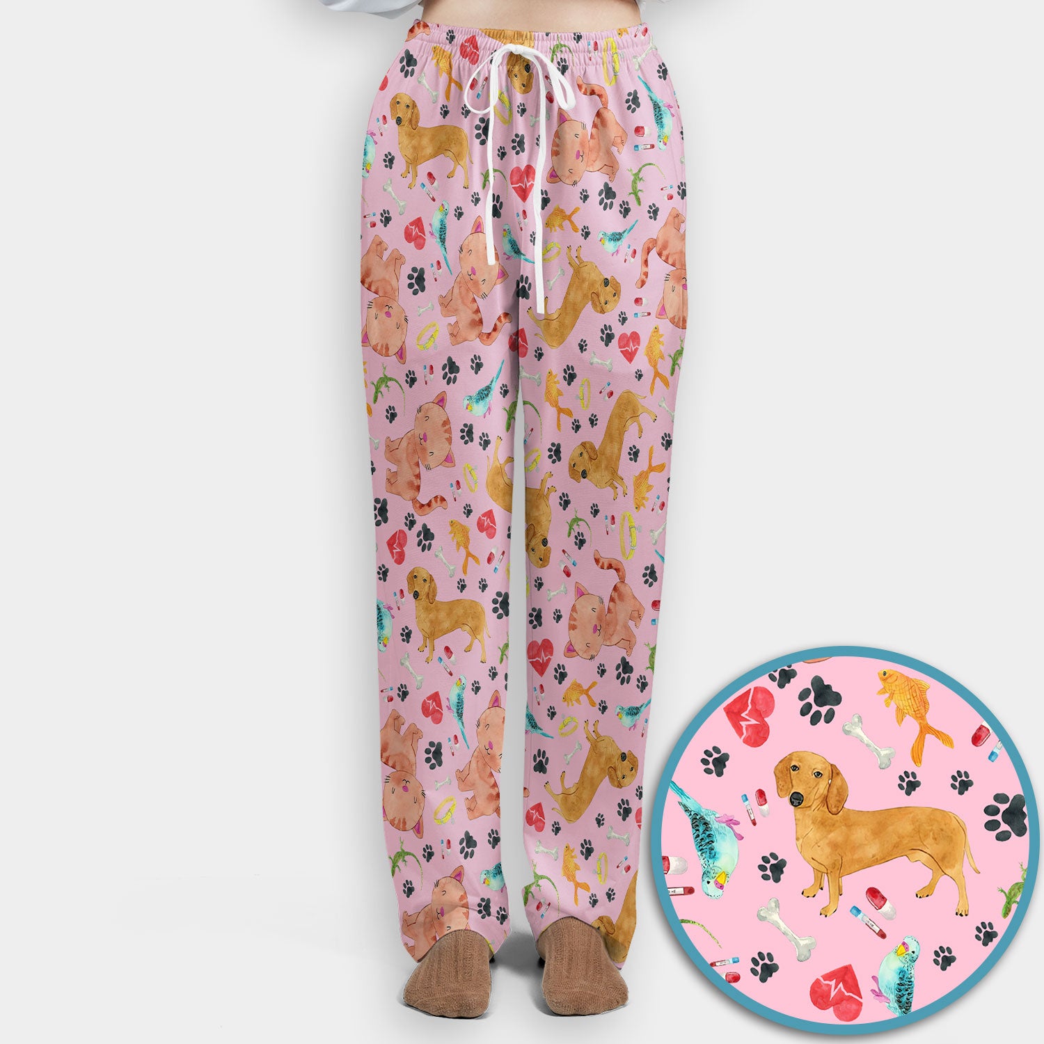 Cute Cat Dog Scrub Set - Animal Lover Medical Uniform - Funny Veterinary Nurse Gift for Women RN CNA LPN