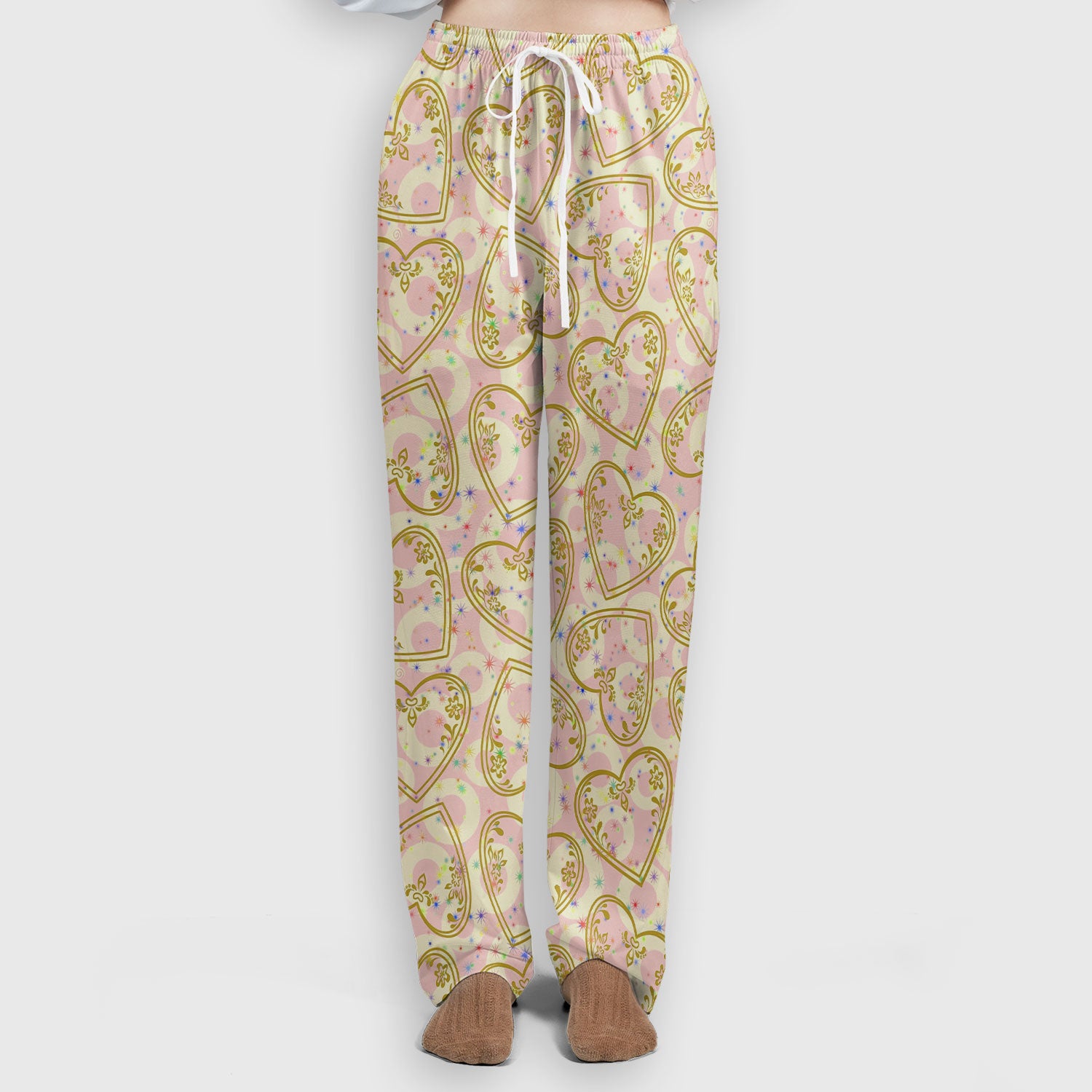 Valentine Heart Scrub Set For Women, Hearts Pattern Nurse Shirt, Comfortable Scrubs For Nursing