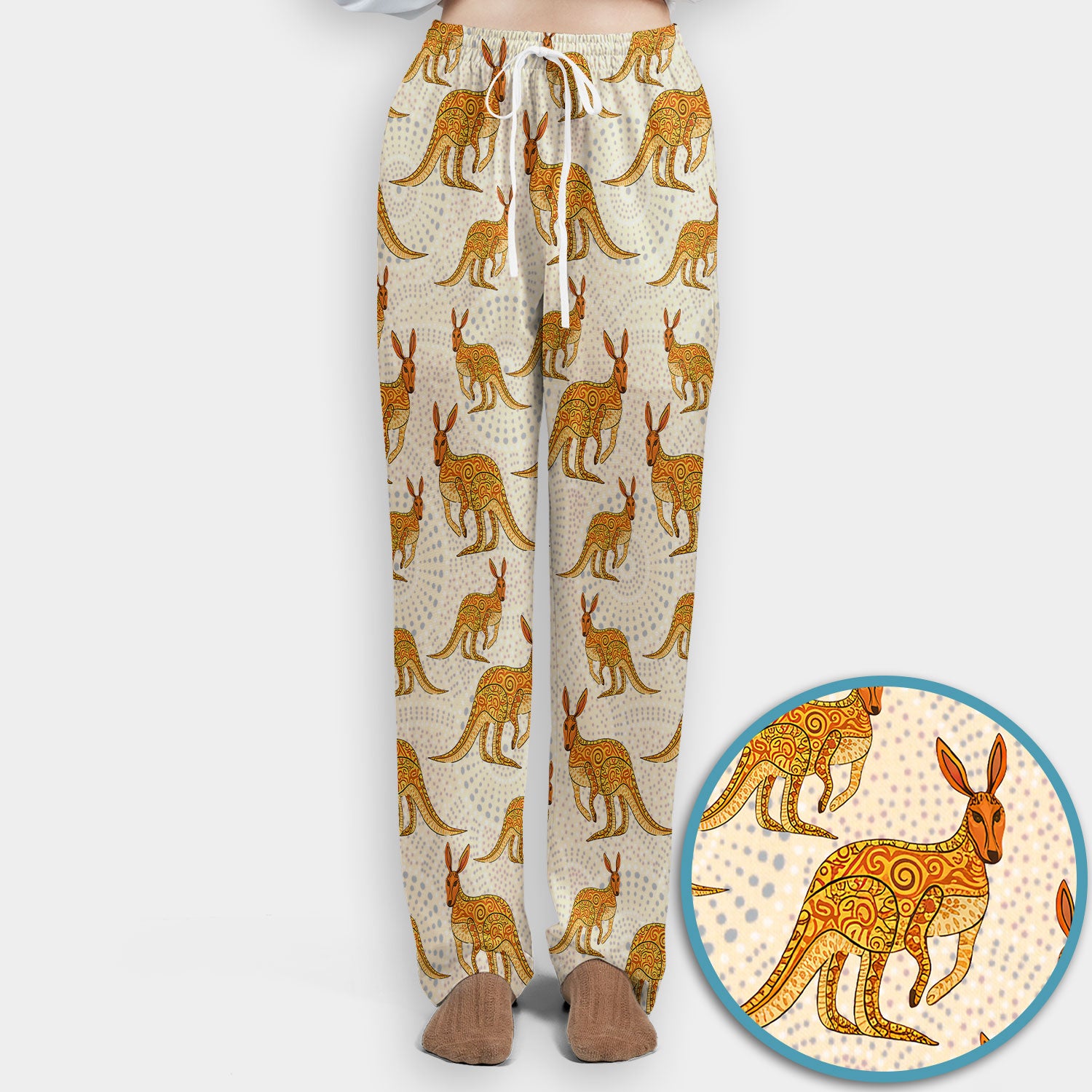 Australian Kangaroo Dot Art Inspired Nursing Scrub Set - Women Uniform