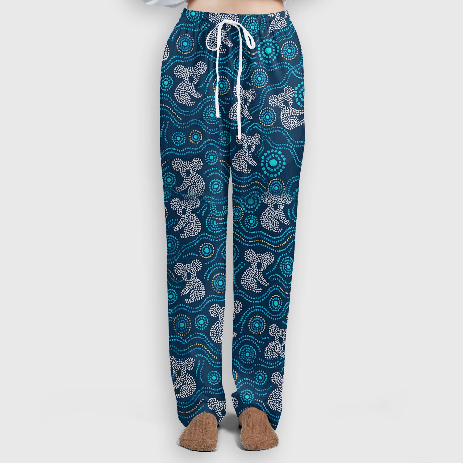 Australian Koala Aboriginal Dot Art Scrub Set, Aboriginal Pattern Shirt, Breathable Nursing Uniform