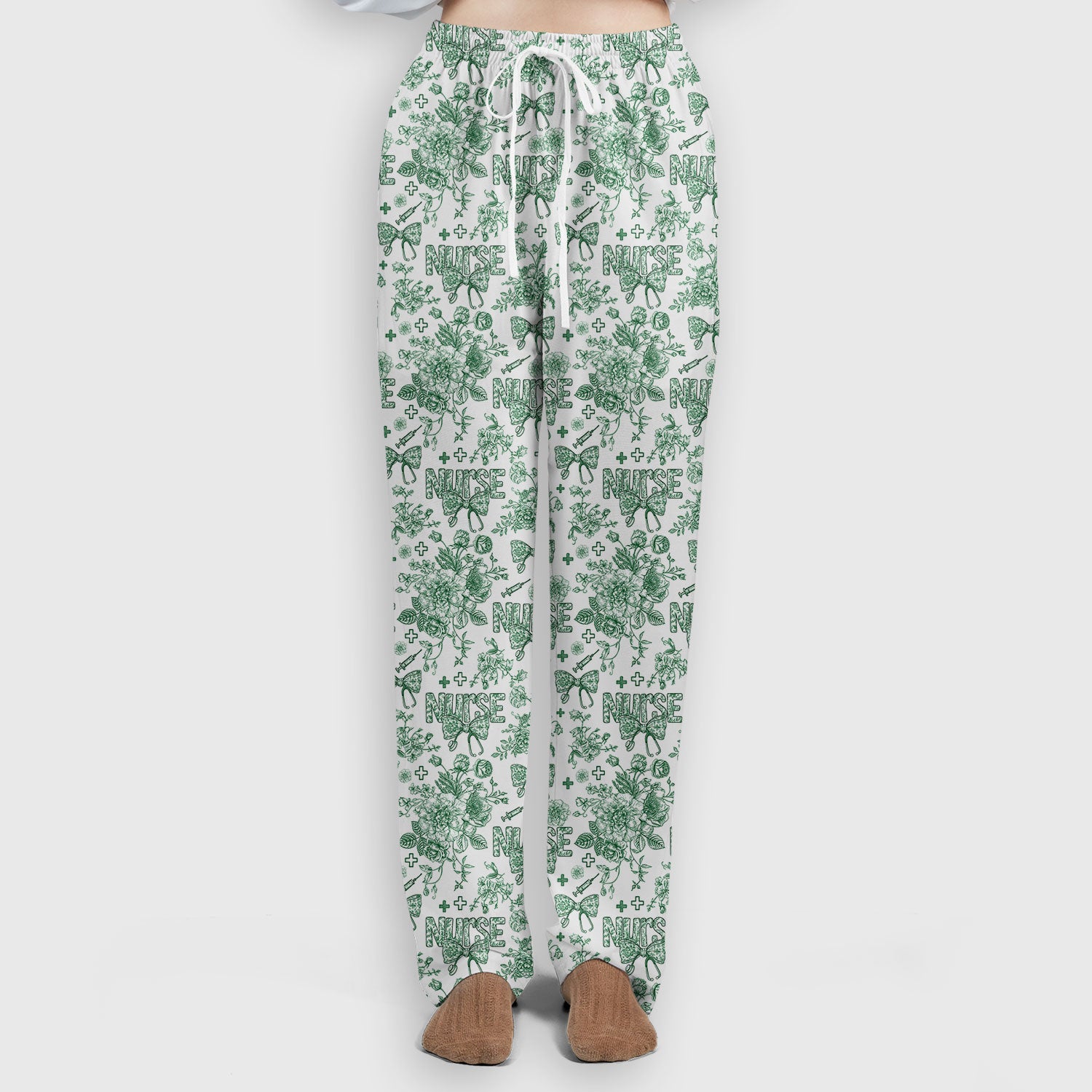 Toile de Jouy Nurse Scrub Set - Elegant Floral Pattern Scrubs for Women - Stylish Flower Medical Scrubs Gift for Healthcare Workers