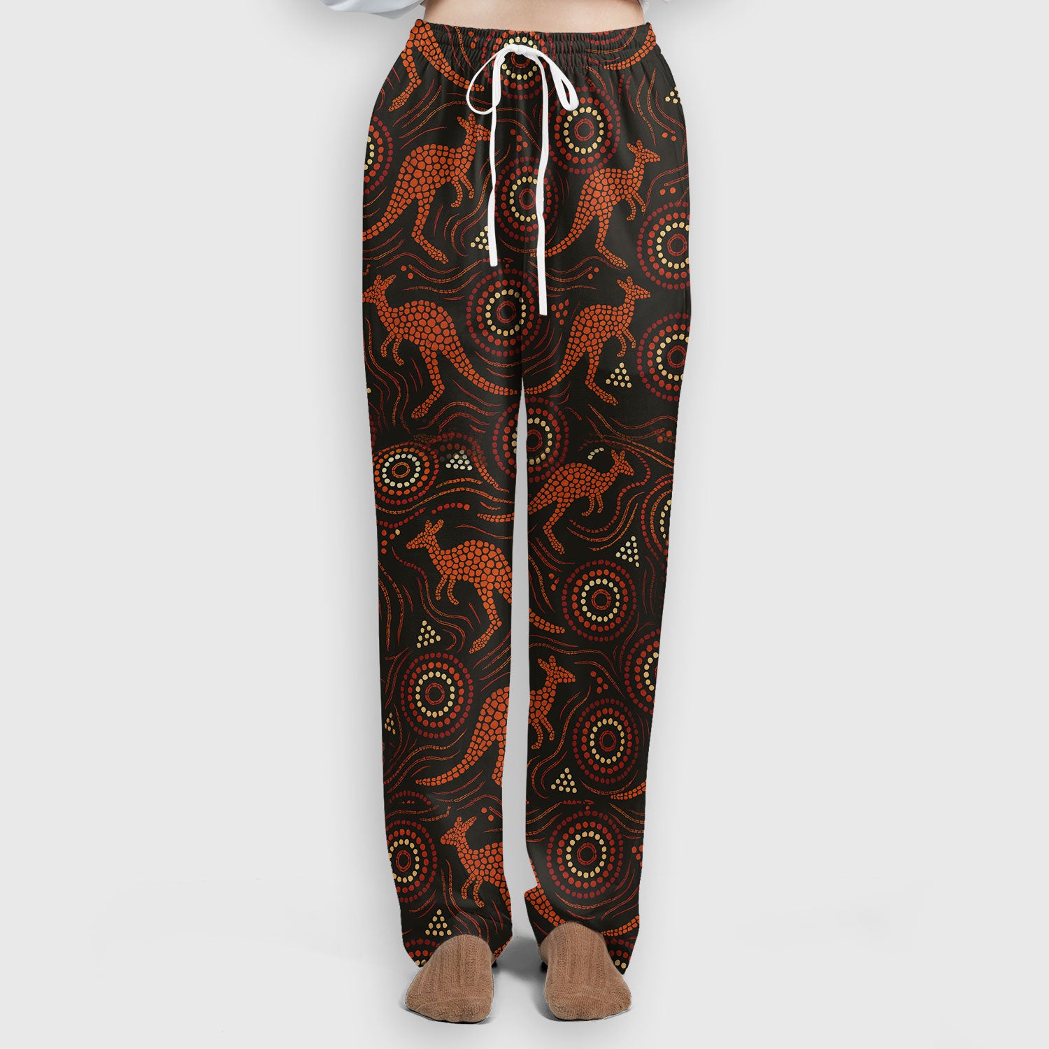 Australian Indigenous Medical Pattern Shirt, Aboriginal Dot Art Kangaroo Nurse Scrub Set,  Breathable Fabrics Nursing Uniform